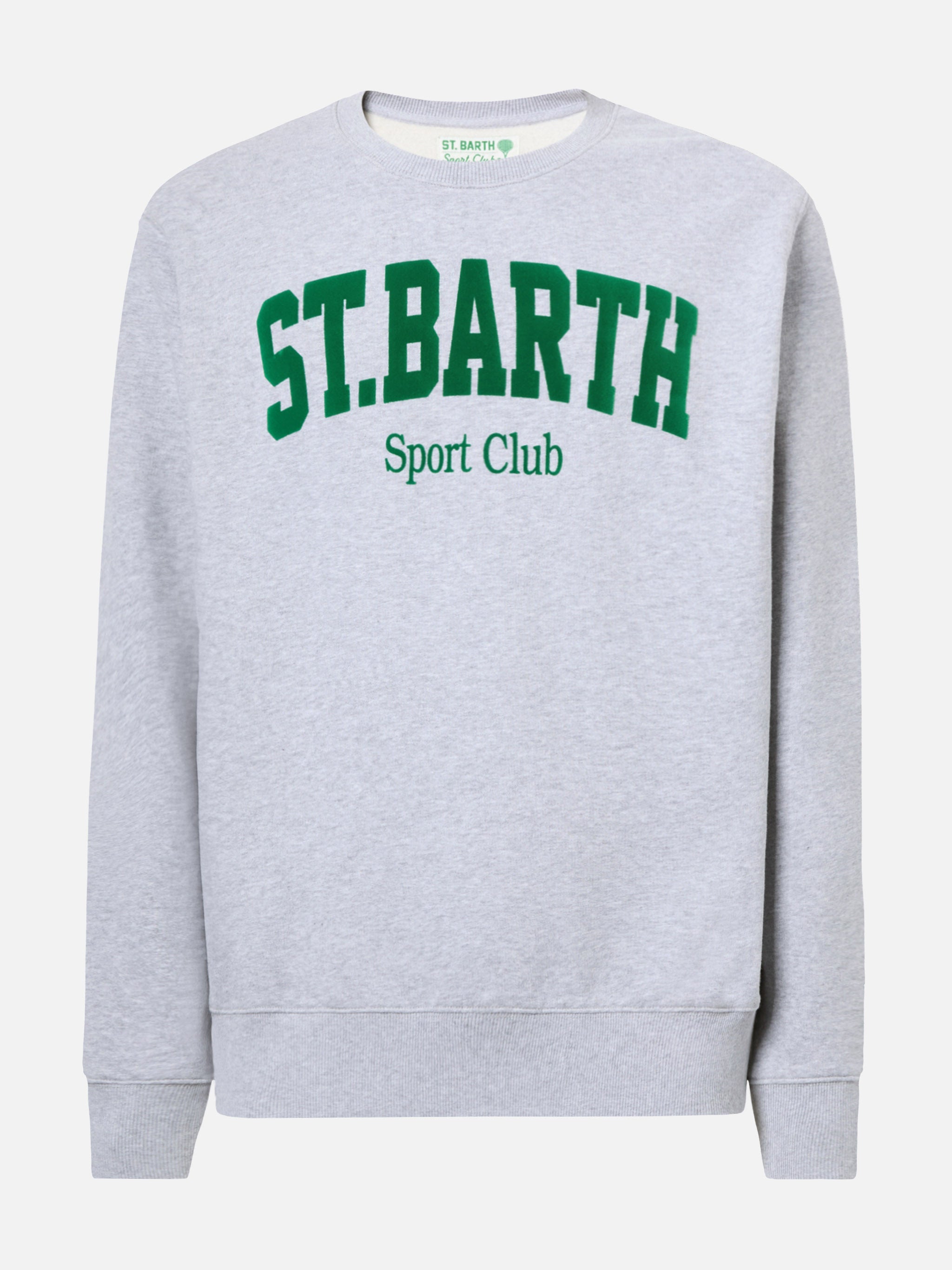 Soho Cotton Sweatshirt Grey Melange With Flock St. Barth Sport Club Print