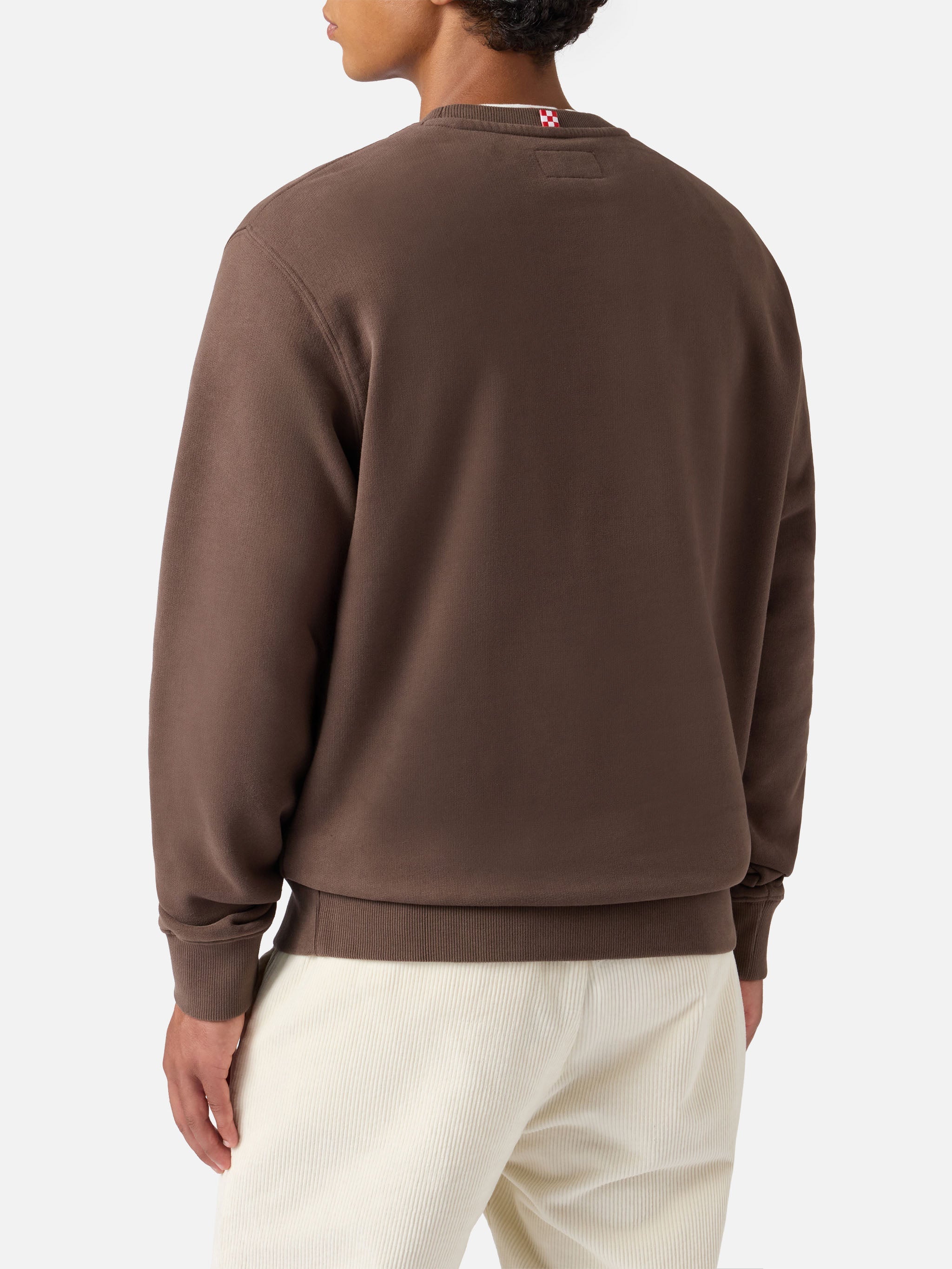 Soho Cotton Sweatshirt Brown With St. Barth Sport Club Print