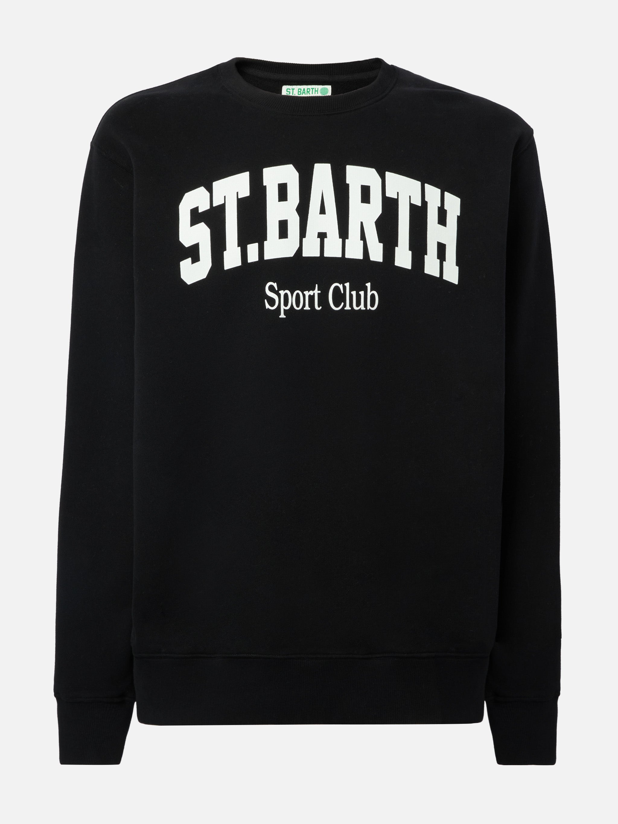 Soho Cotton Sweatshirt Black With St. Barth Sport Club Print