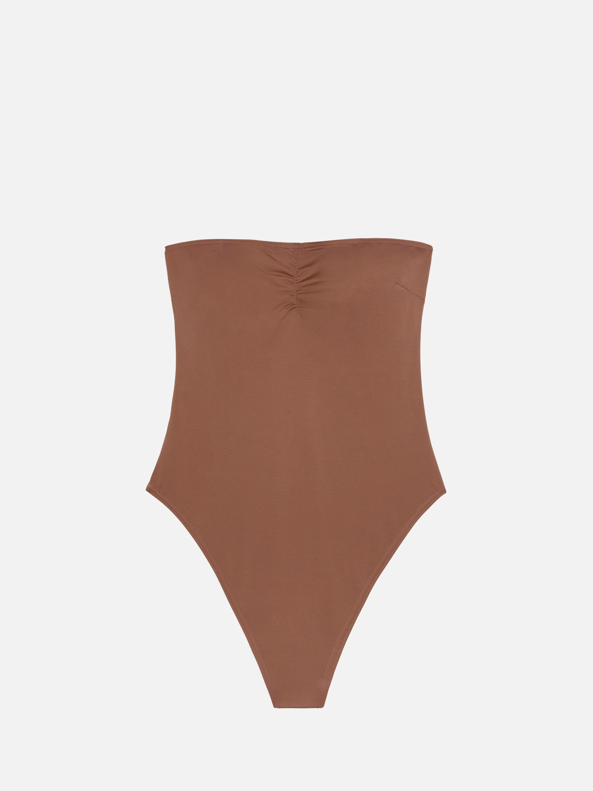 Soleil Brown Strapless One-Piece Swimsuit One Piece