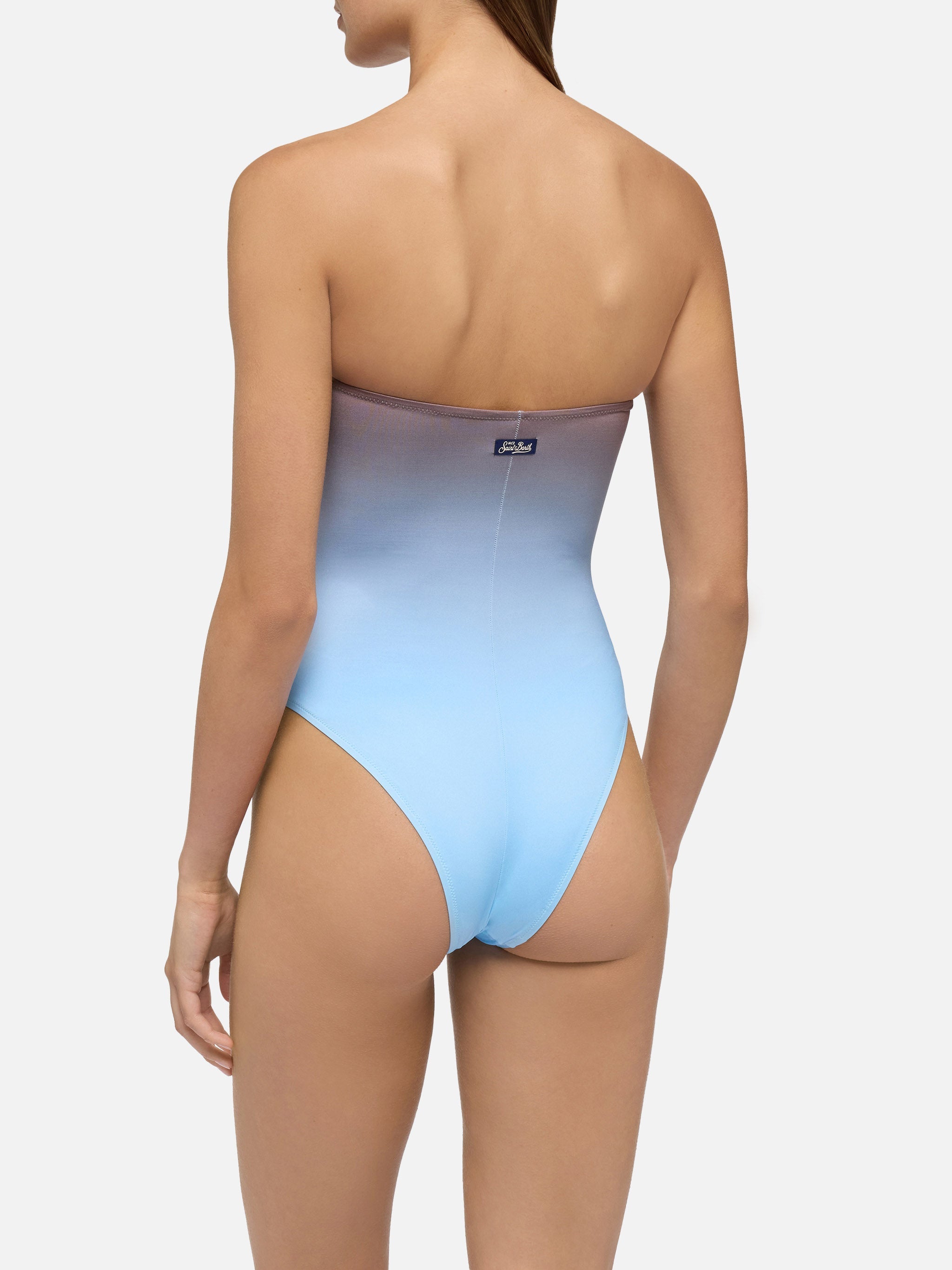 Soleil Strapless One-Piece Swimsuit With Gradient Print Sky One Piece