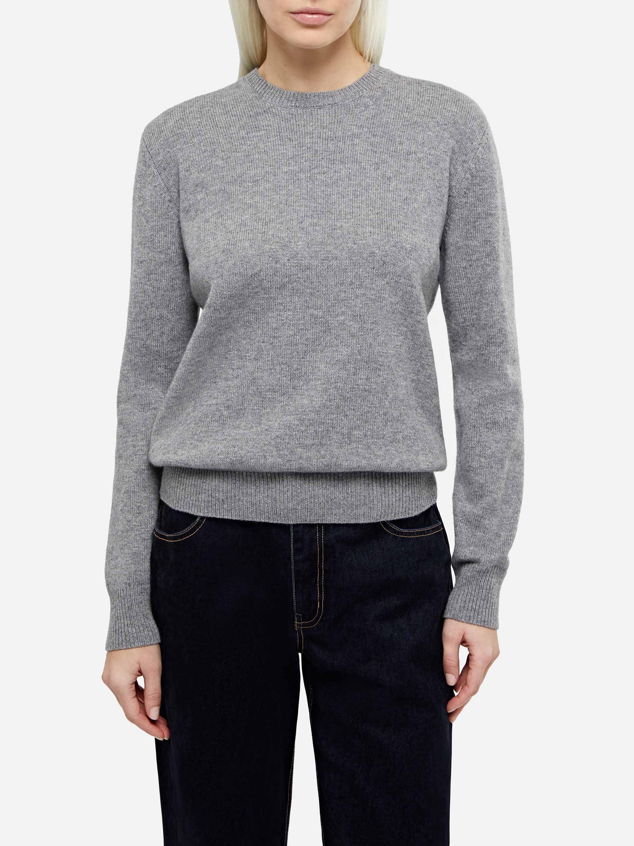Sorbonne Grey Mélange Cashmere Blend Sweater