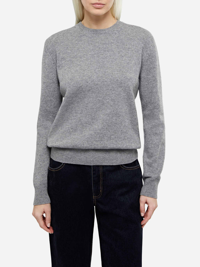 Sorbonne Grey Mélange Cashmere Blend Sweater