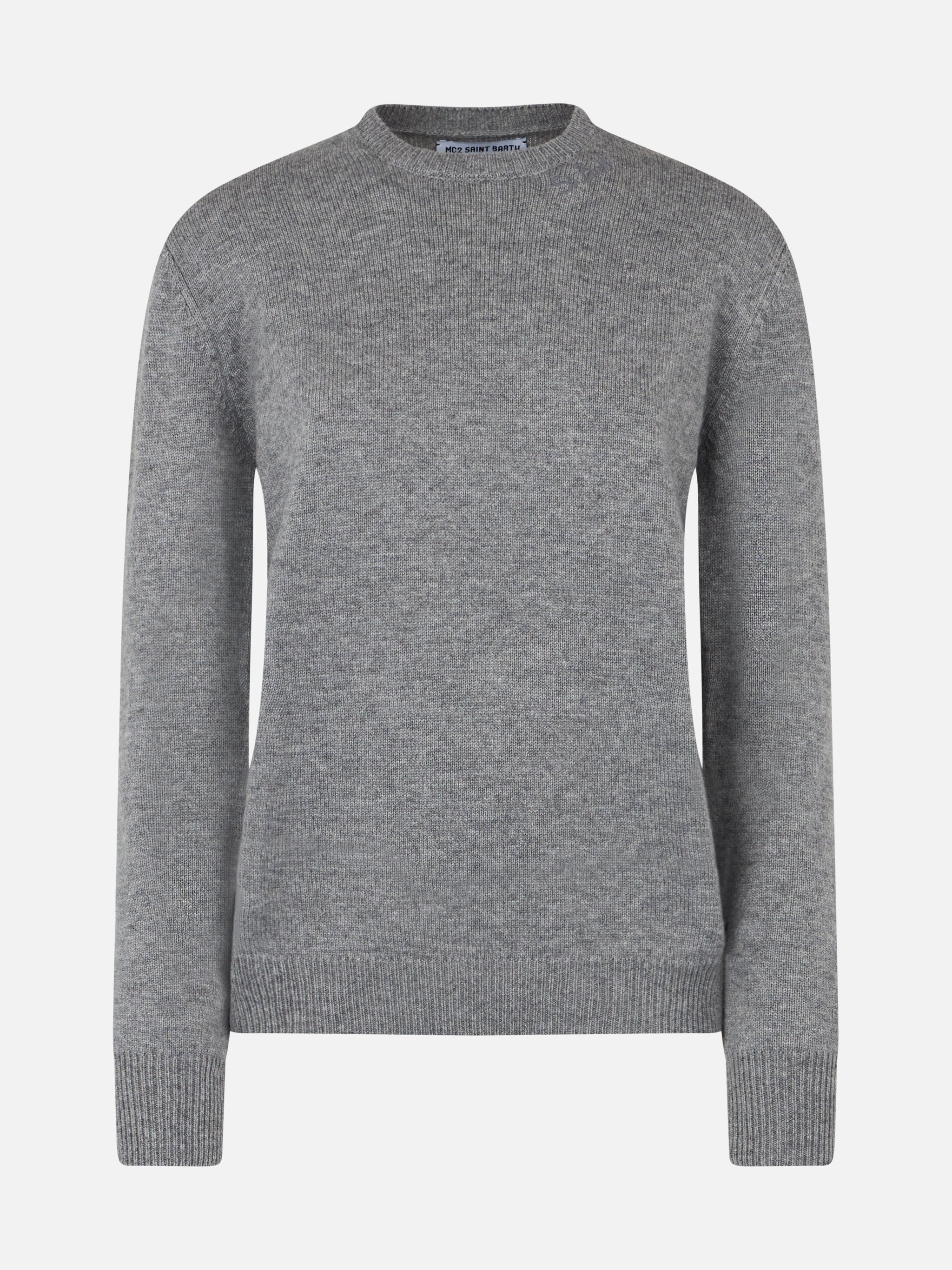 Sorbonne Grey Mélange Cashmere Blend Sweater