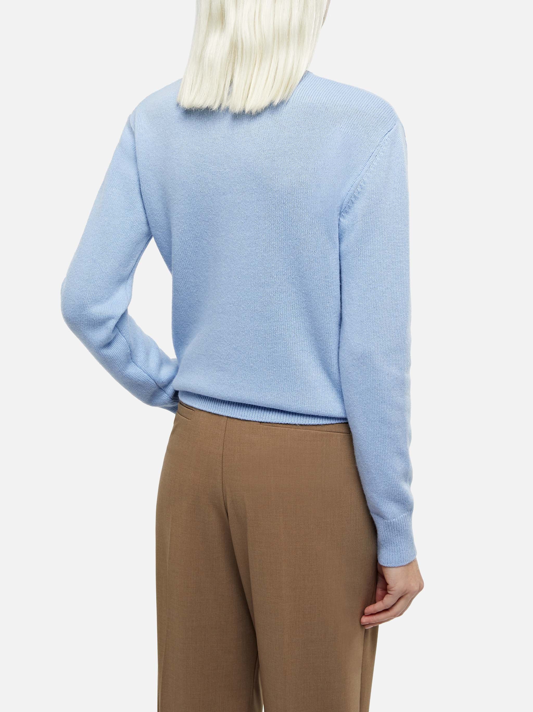 Sorbonne Light Blue Cashmere Blend Cable Knit Sweater Sky