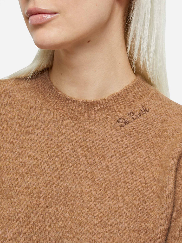 Sorbonne Camel Stretch Yarn Sweater