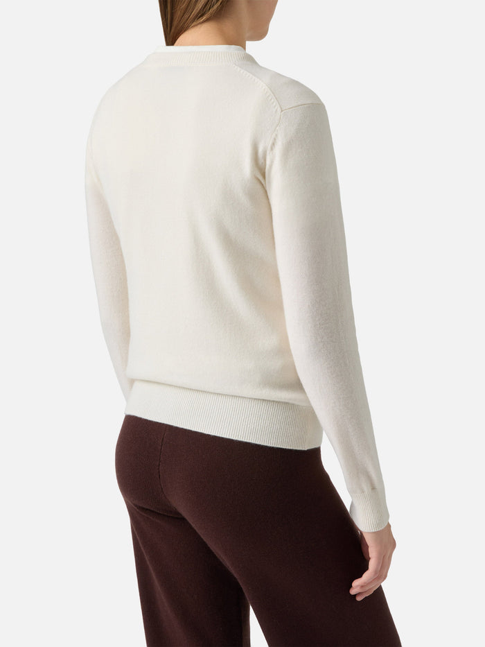 Cashmere Sorbonne Sweater White