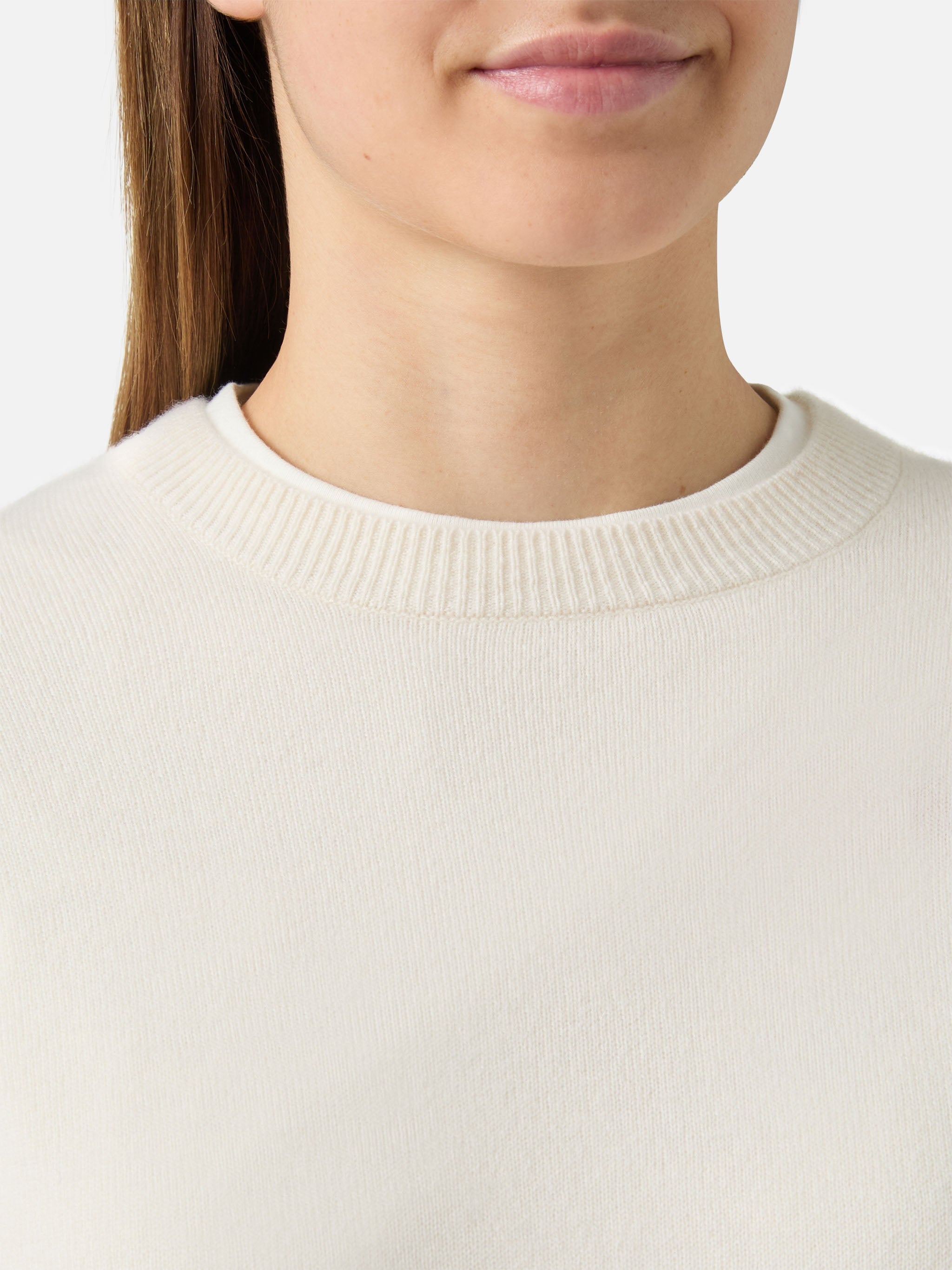 Cashmere Sorbonne Sweater White
