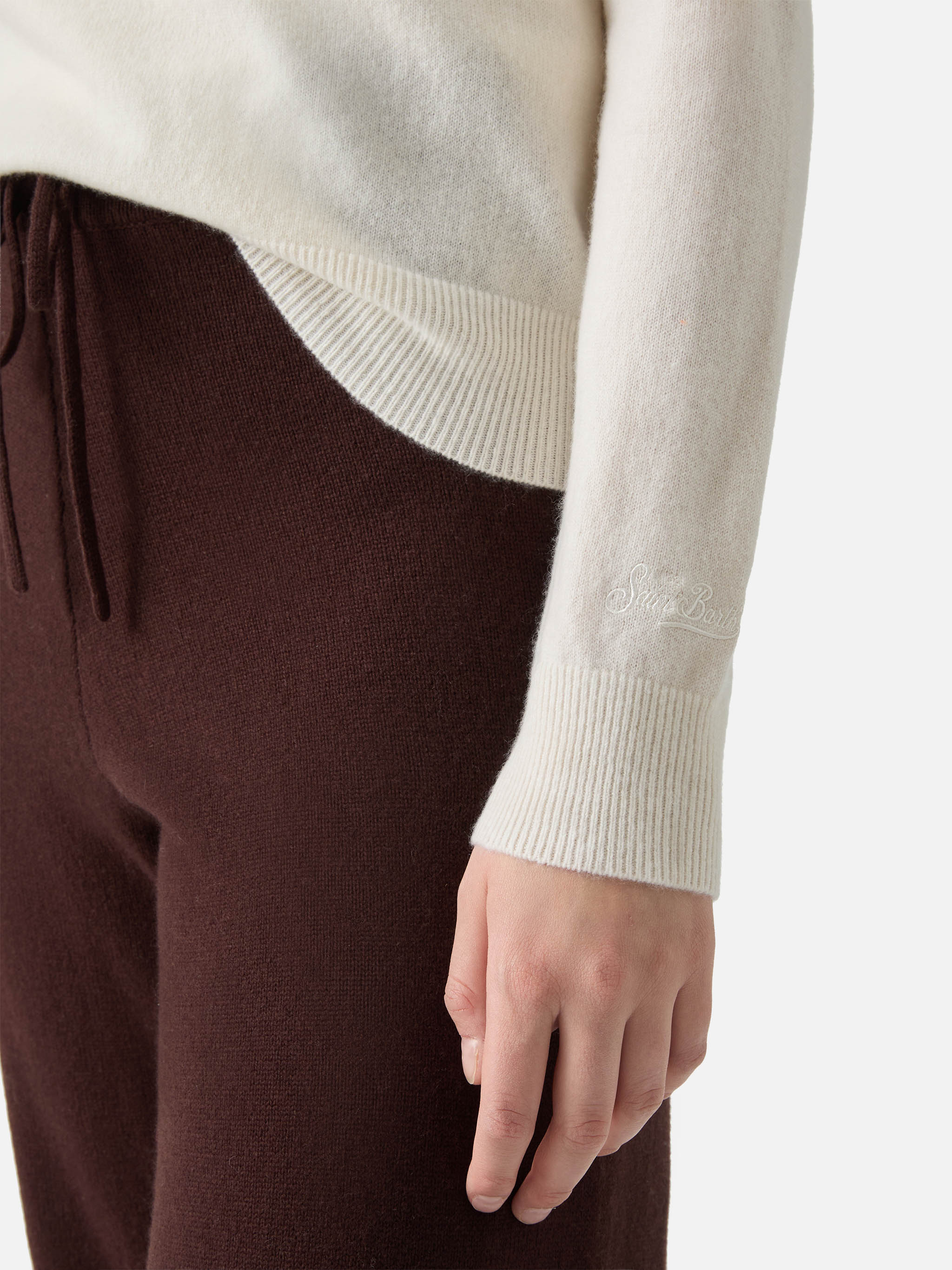 Cashmere Sorbonne Sweater White