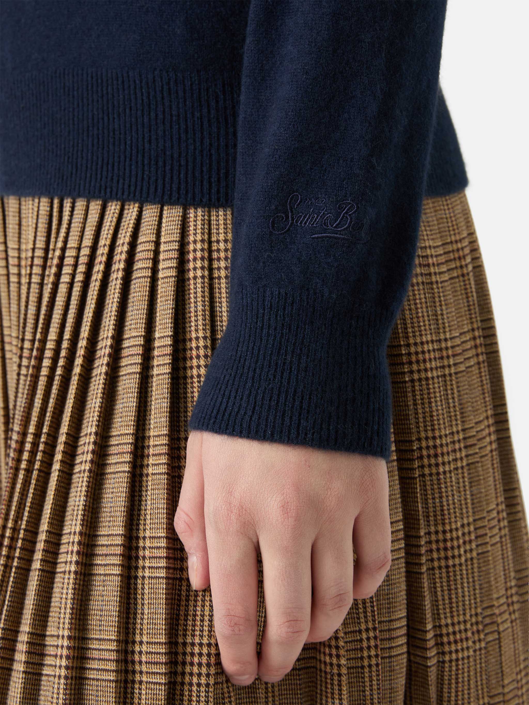 Cashmere Sorbonne Sweater Navy Blue