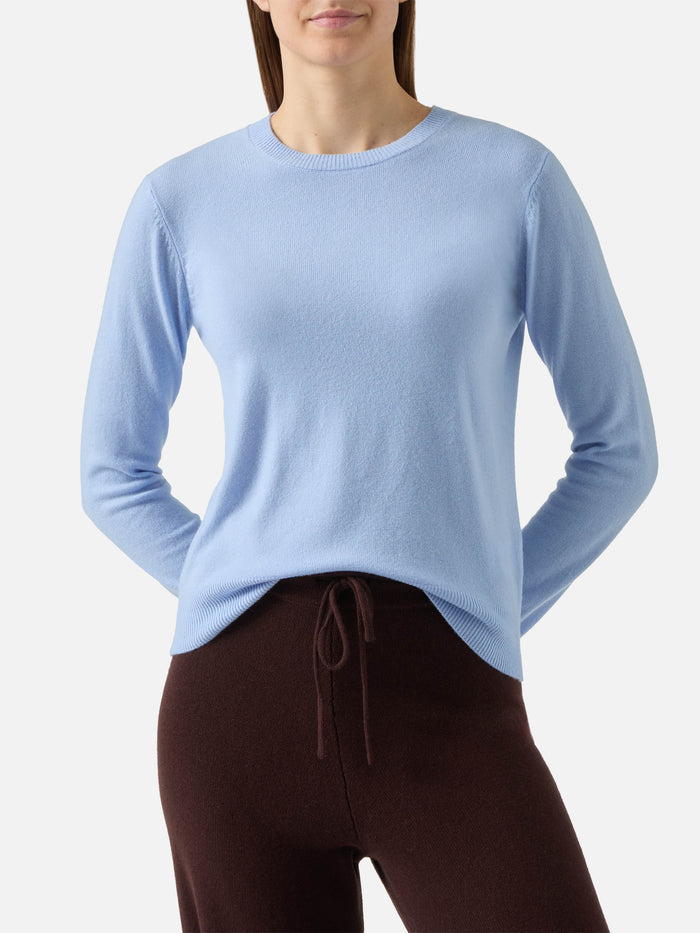 Cashmere Sorbonne Sweater Light Blue