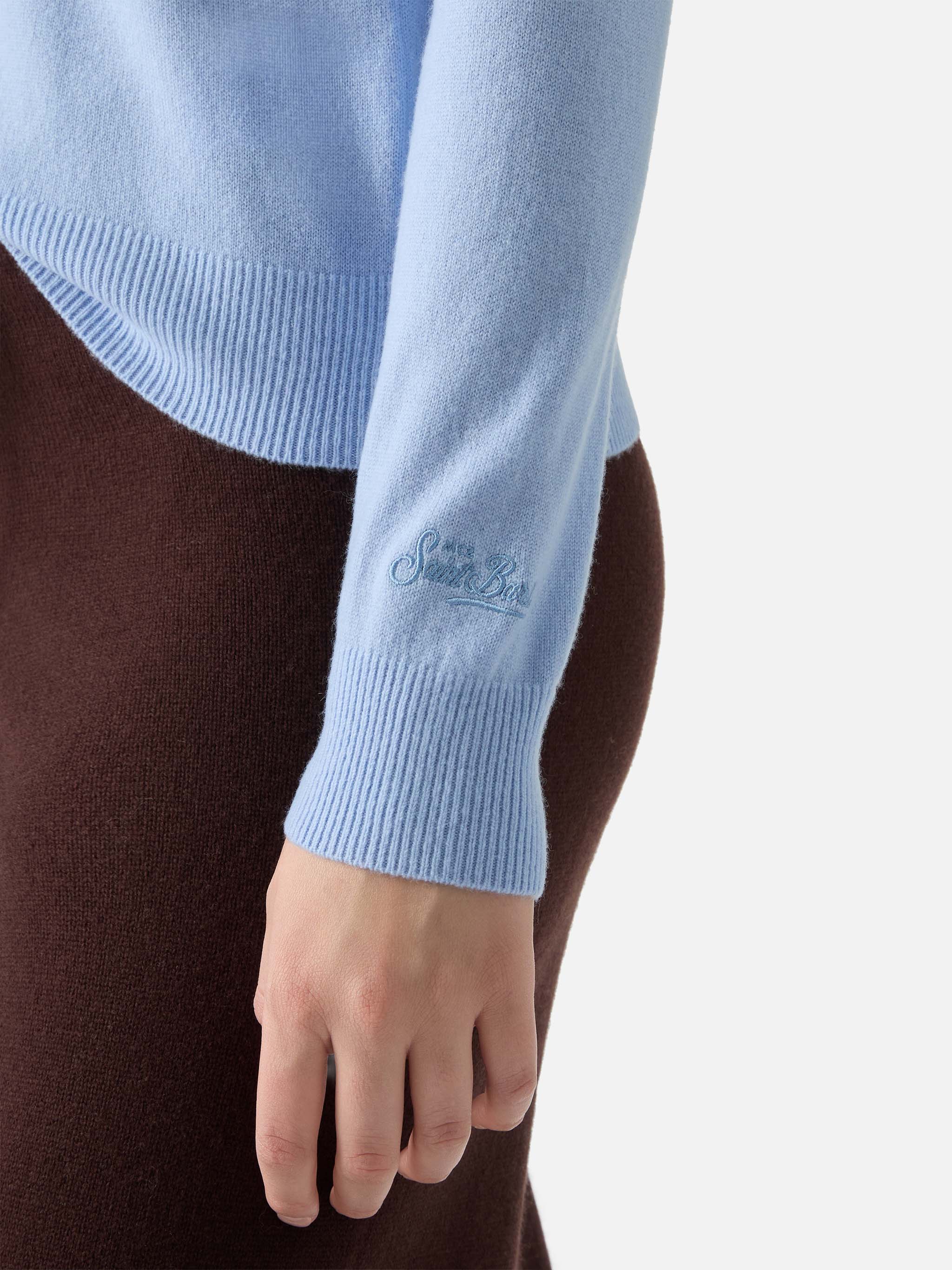 Cashmere Sorbonne Sweater Light Blue