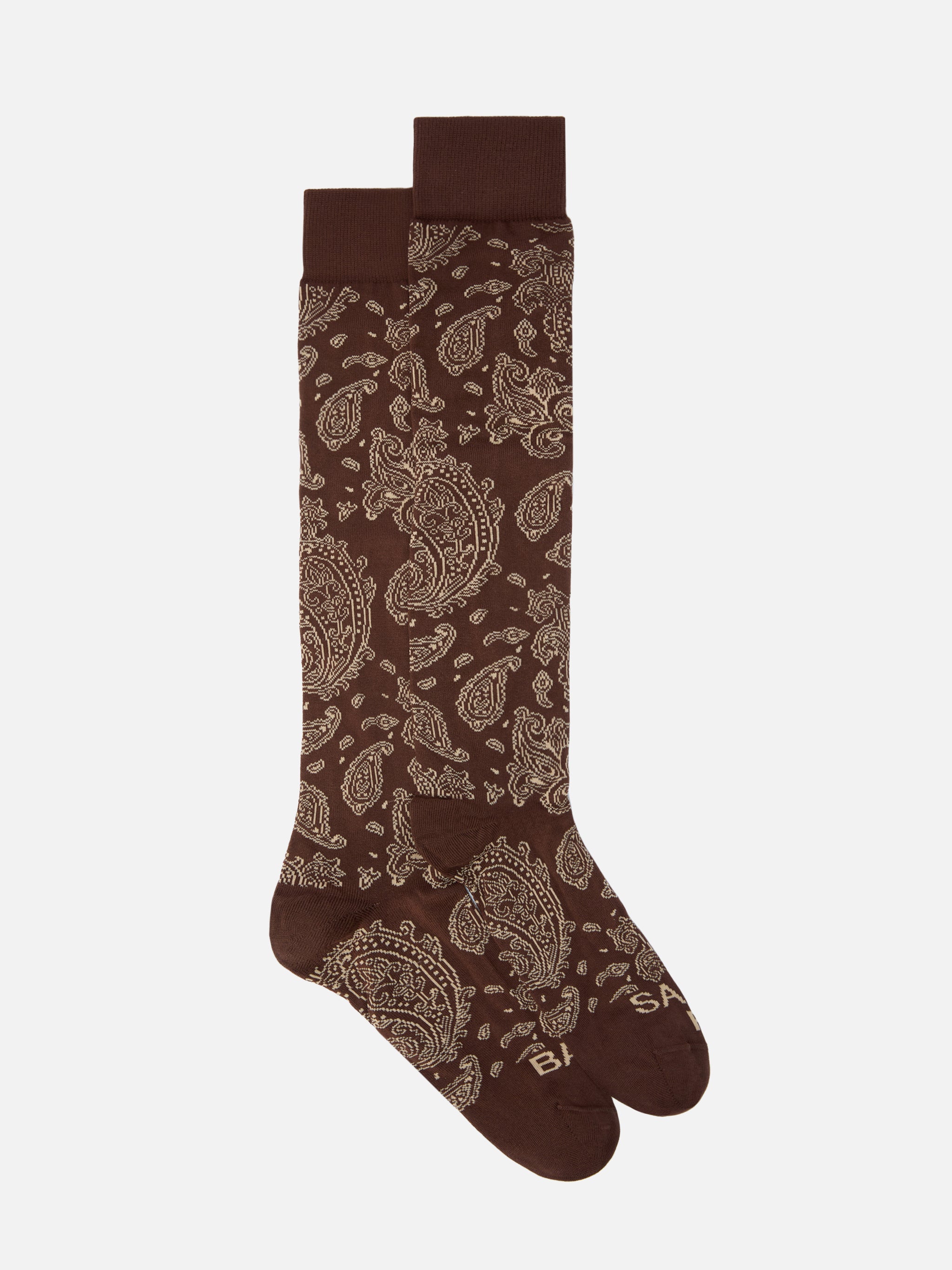 Socks Cotton Blend With Paisley Jacquard Brown