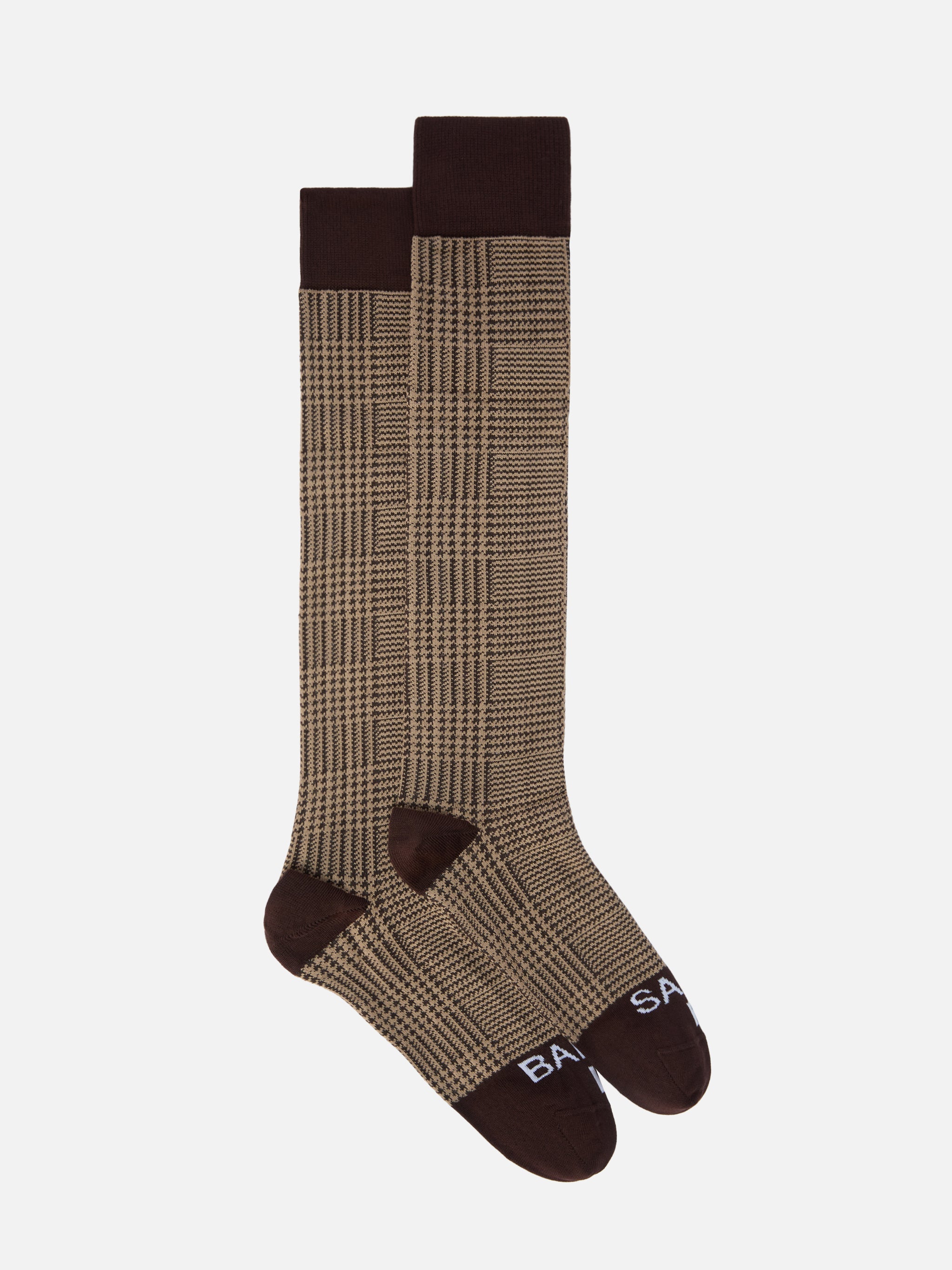 Sox Socks Cotton Blend With Prince Of Wales Jacquard Brown
