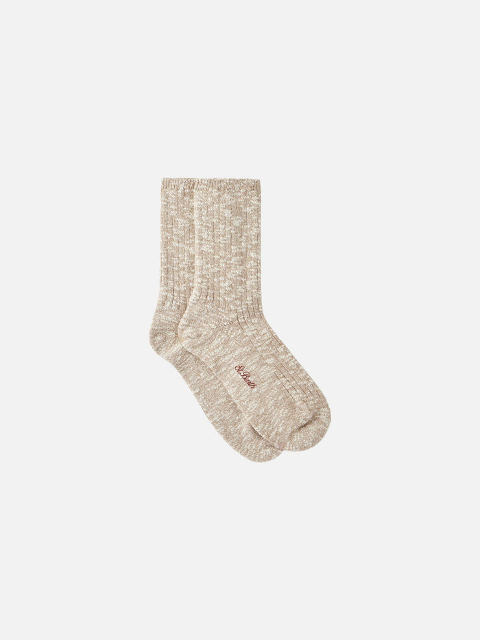 Sox Rib Beige Melange Socks Brown