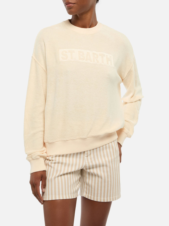 Stardust Beige Terry Cotton Sweatshirt Brown
