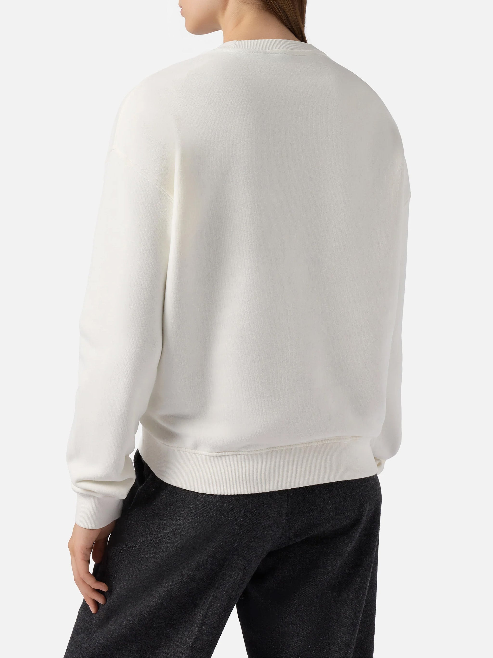 Stardust Cotton Sweatshirt White With Rhinestone Appliqué Après Ski Queen