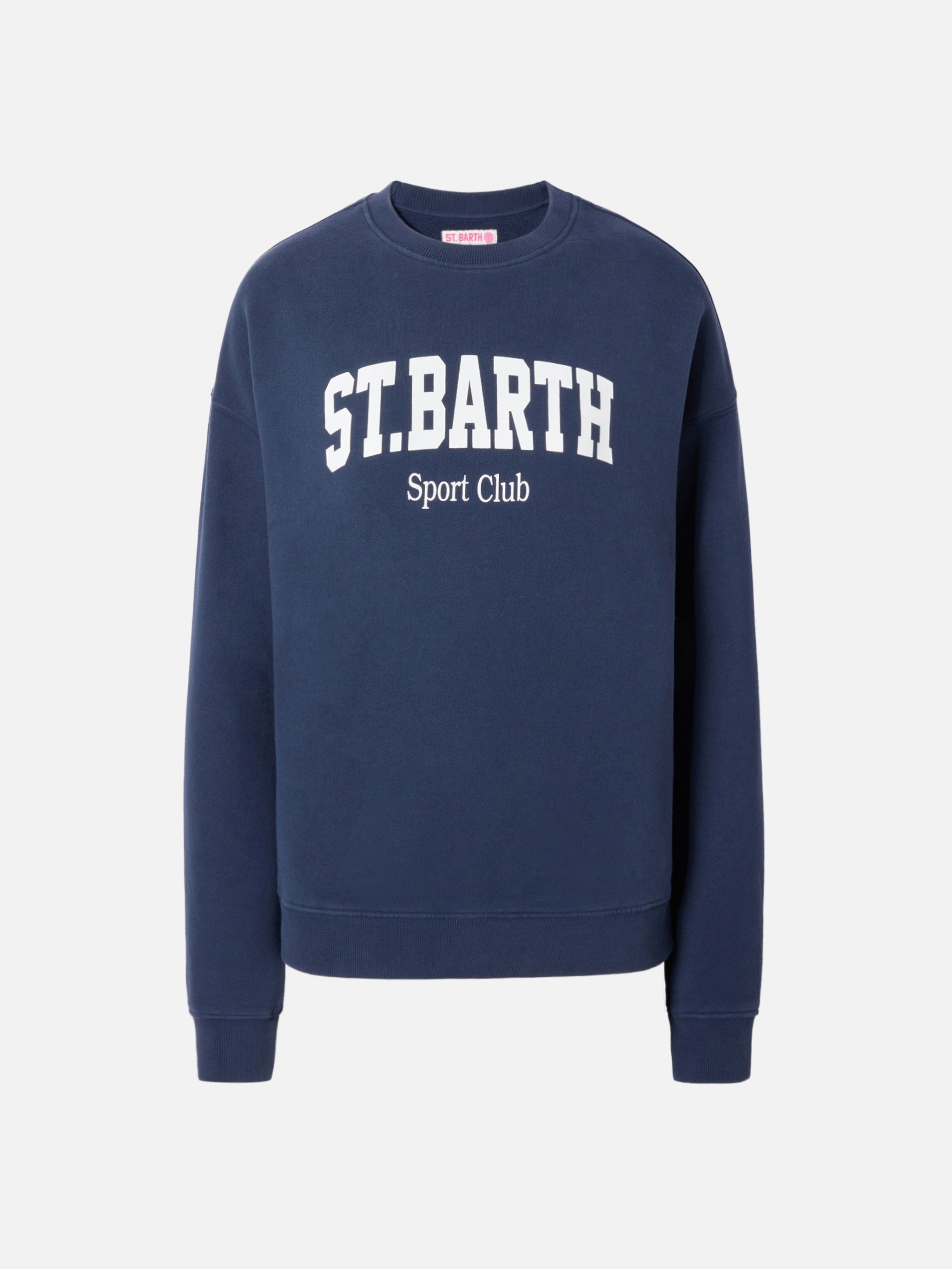 Stardust Cotton Sweatshirt Blue With St. Barth Sport Club Print
