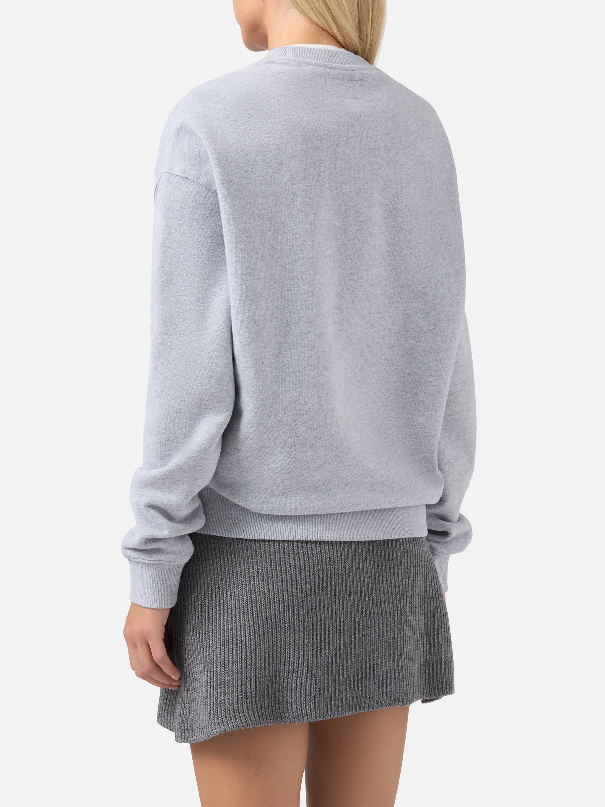 Stardust Cotton Sweatshirt Grey With St. Barth Sport Club Flock Print