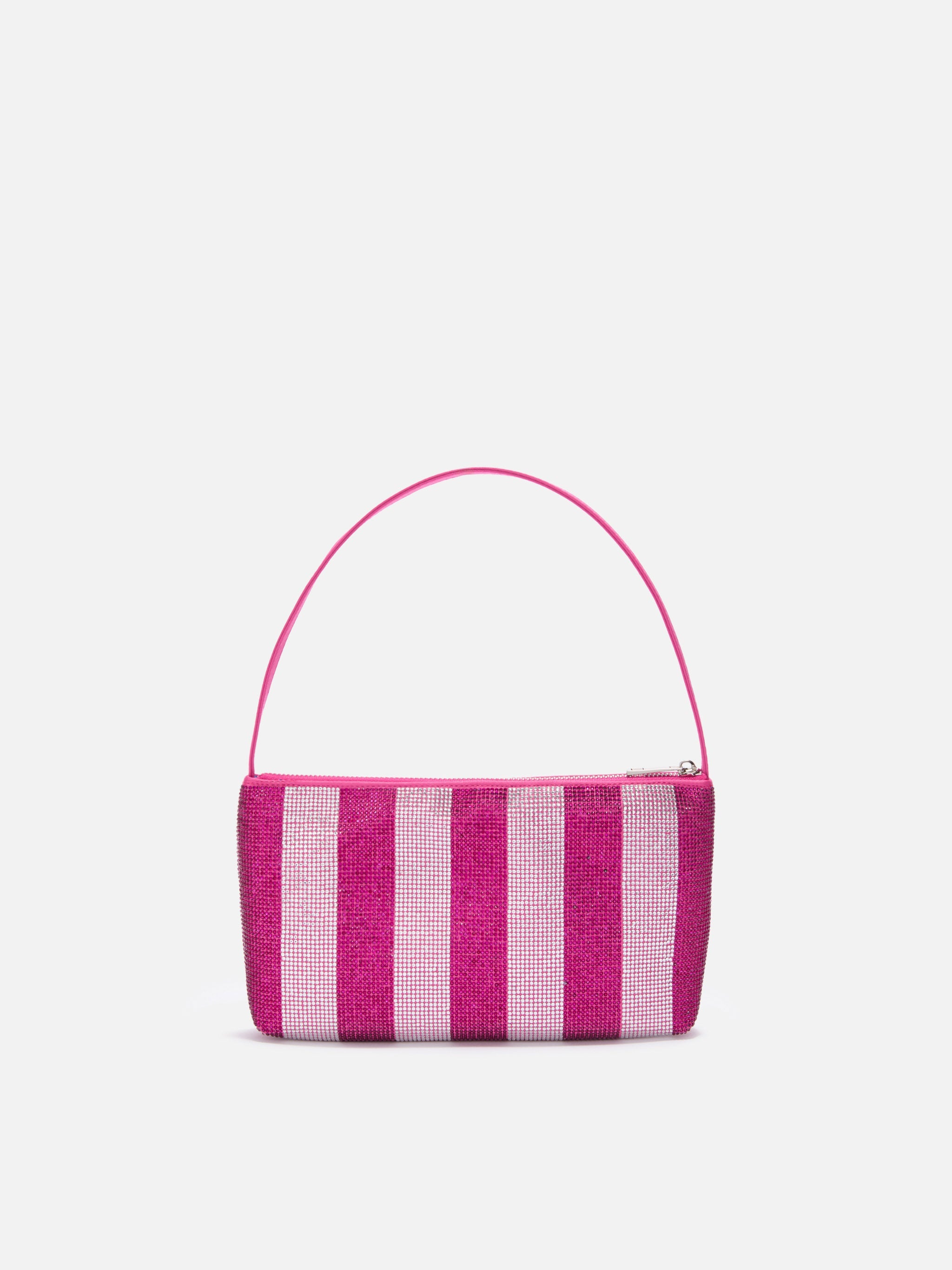Mini Bag Strassy With Pink And Silver Rhinestones Rigato