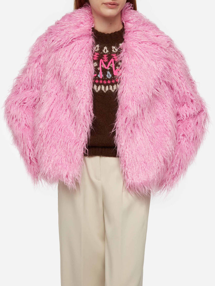 Pink Furry Short Jacket Sully