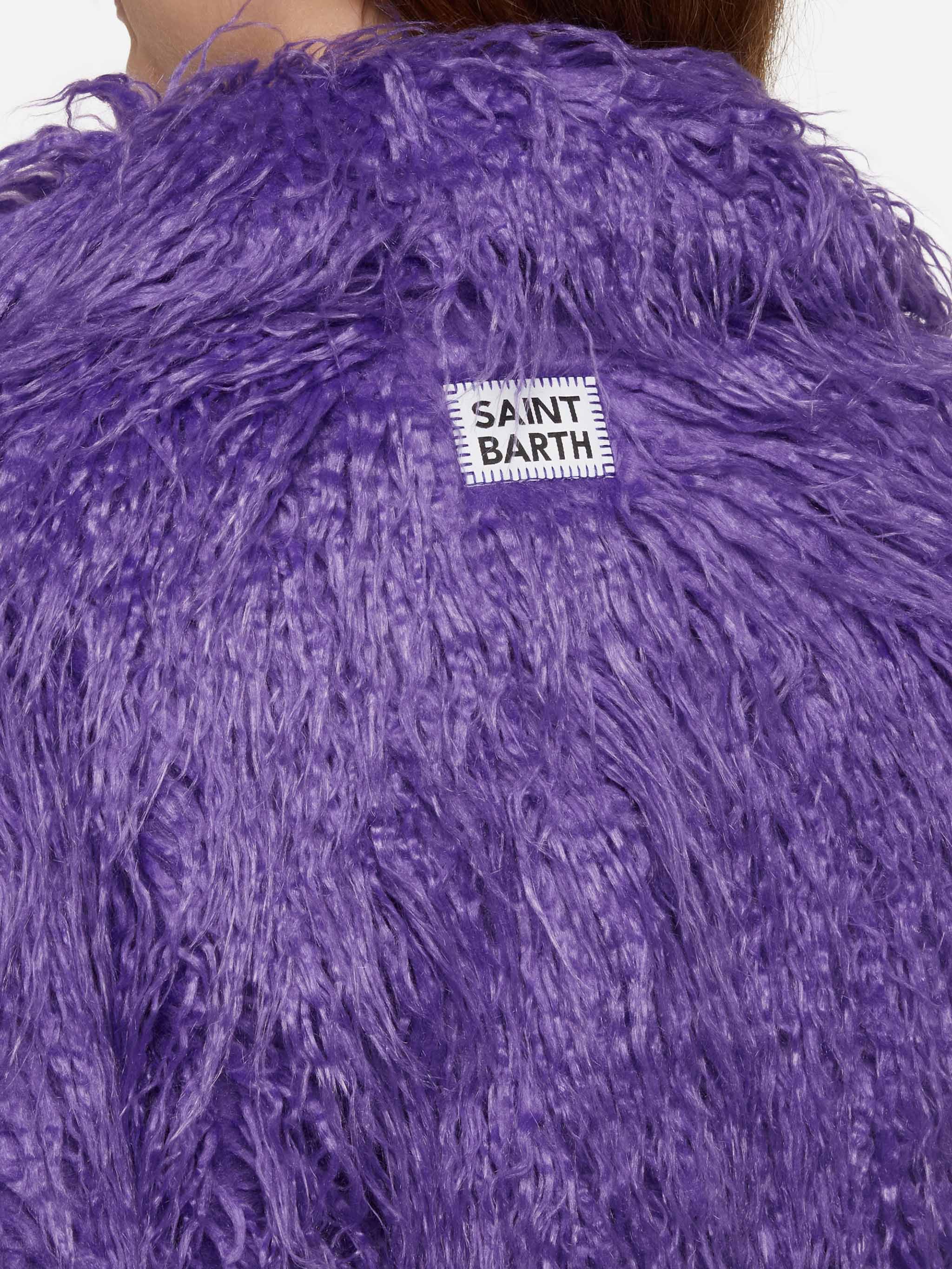 Purple Furry Short Jacket Sully Pink