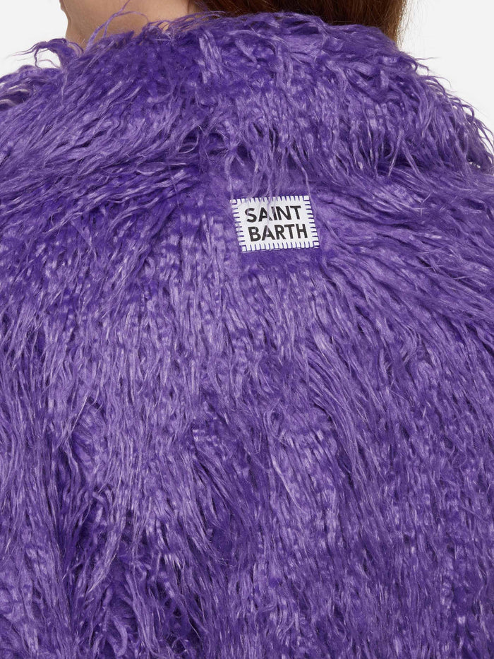 Purple Furry Short Jacket Sully Pink