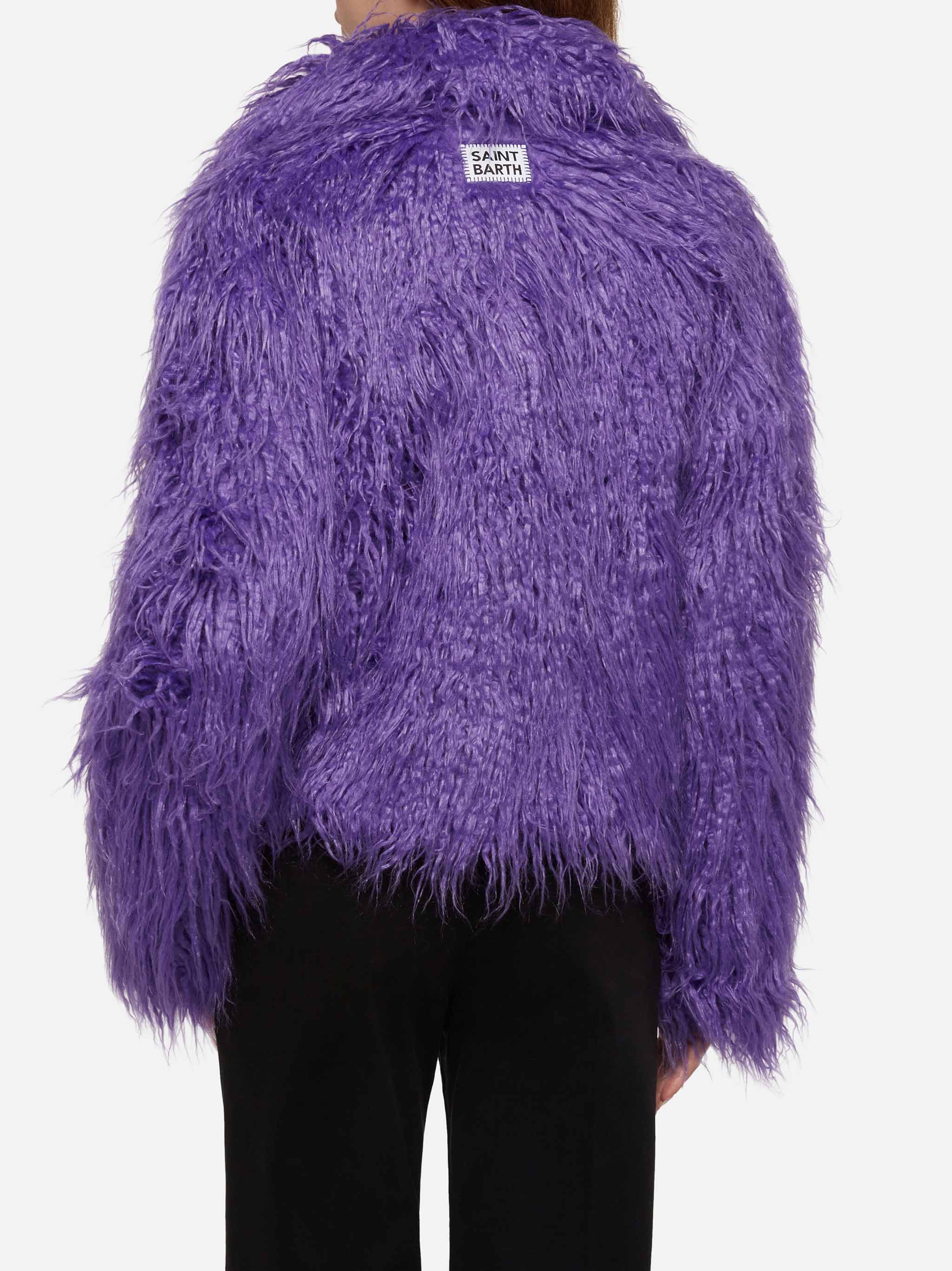 Purple Furry Short Jacket Sully Pink