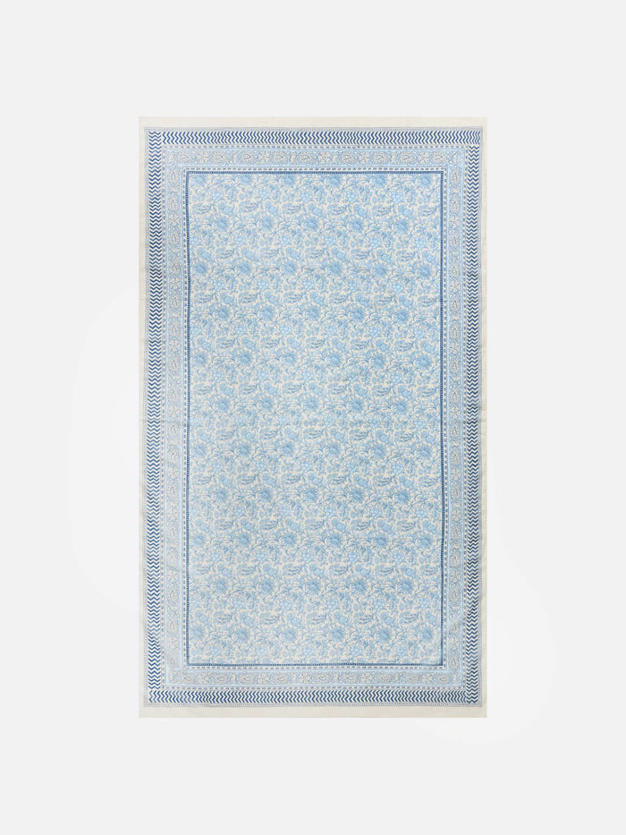 Thaiti Long Pareo Silk Blend With Floral Batik Print White Sarong