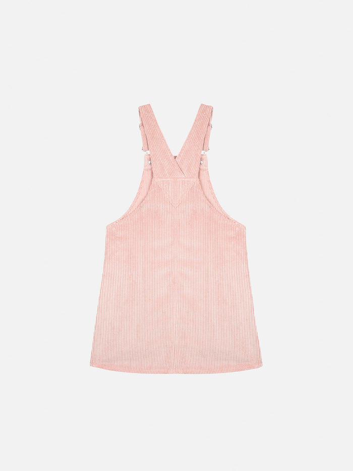 Girl Pink Corduroy Overall Tecla With Flower Panel White Overalls