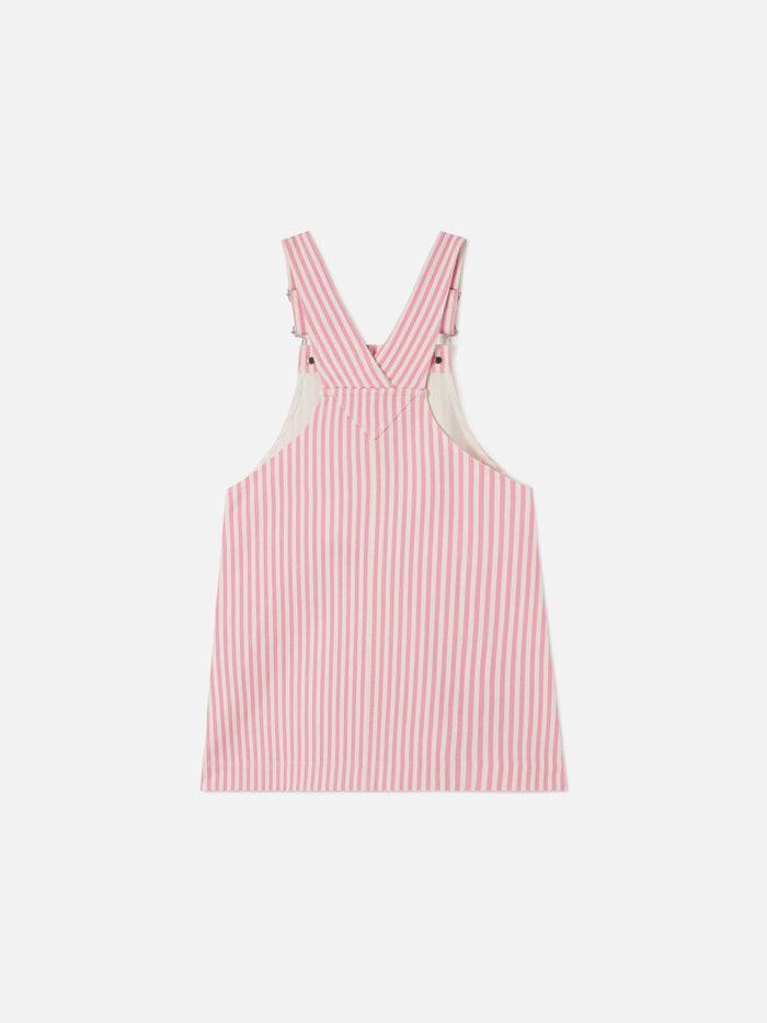 Vestito Salopette Tecla Jr In Denim A Righe Rosa Con Ricamo __single__ Overalls