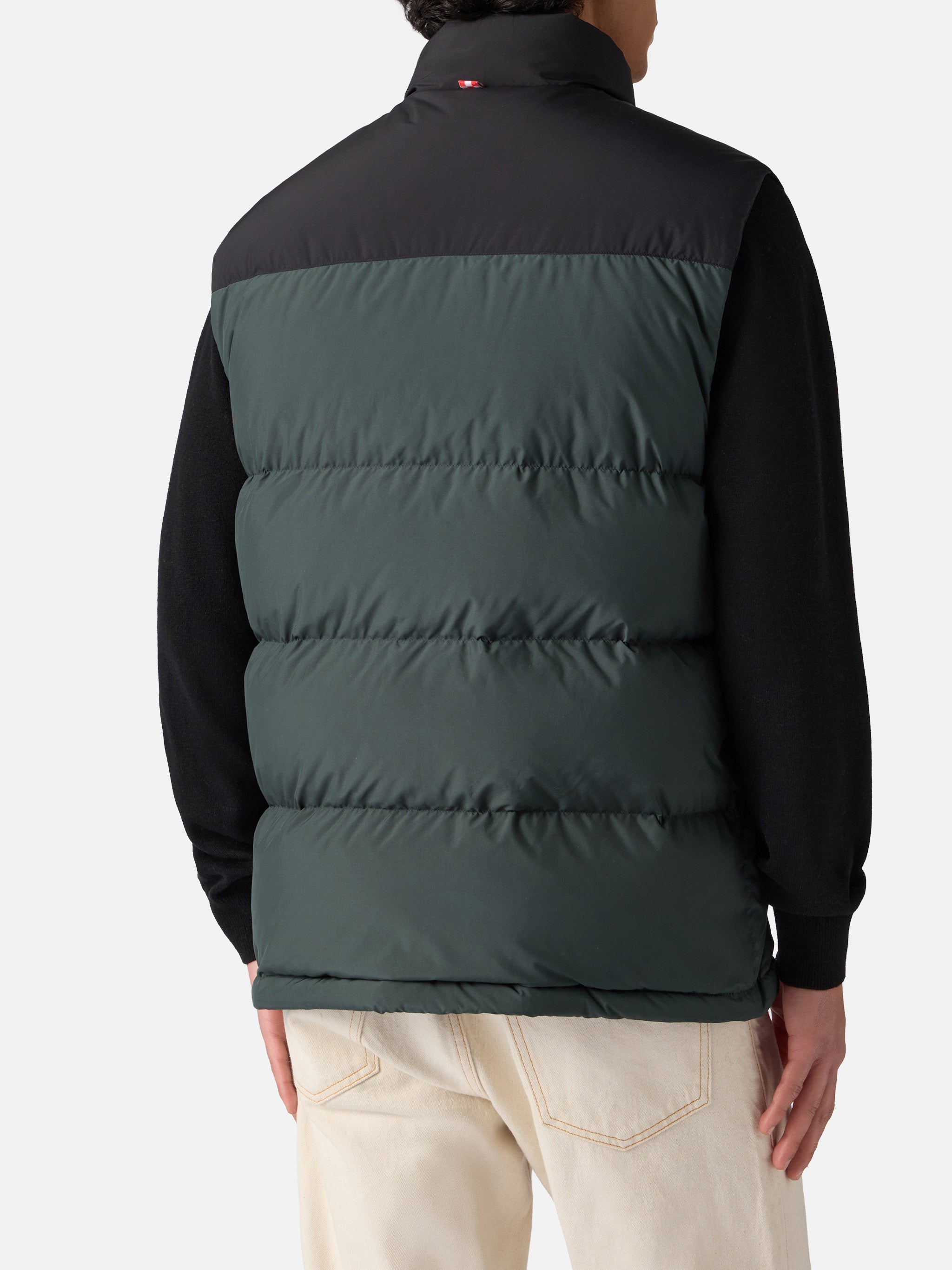 Man Down Padded Green Vest With Pockets Jacket