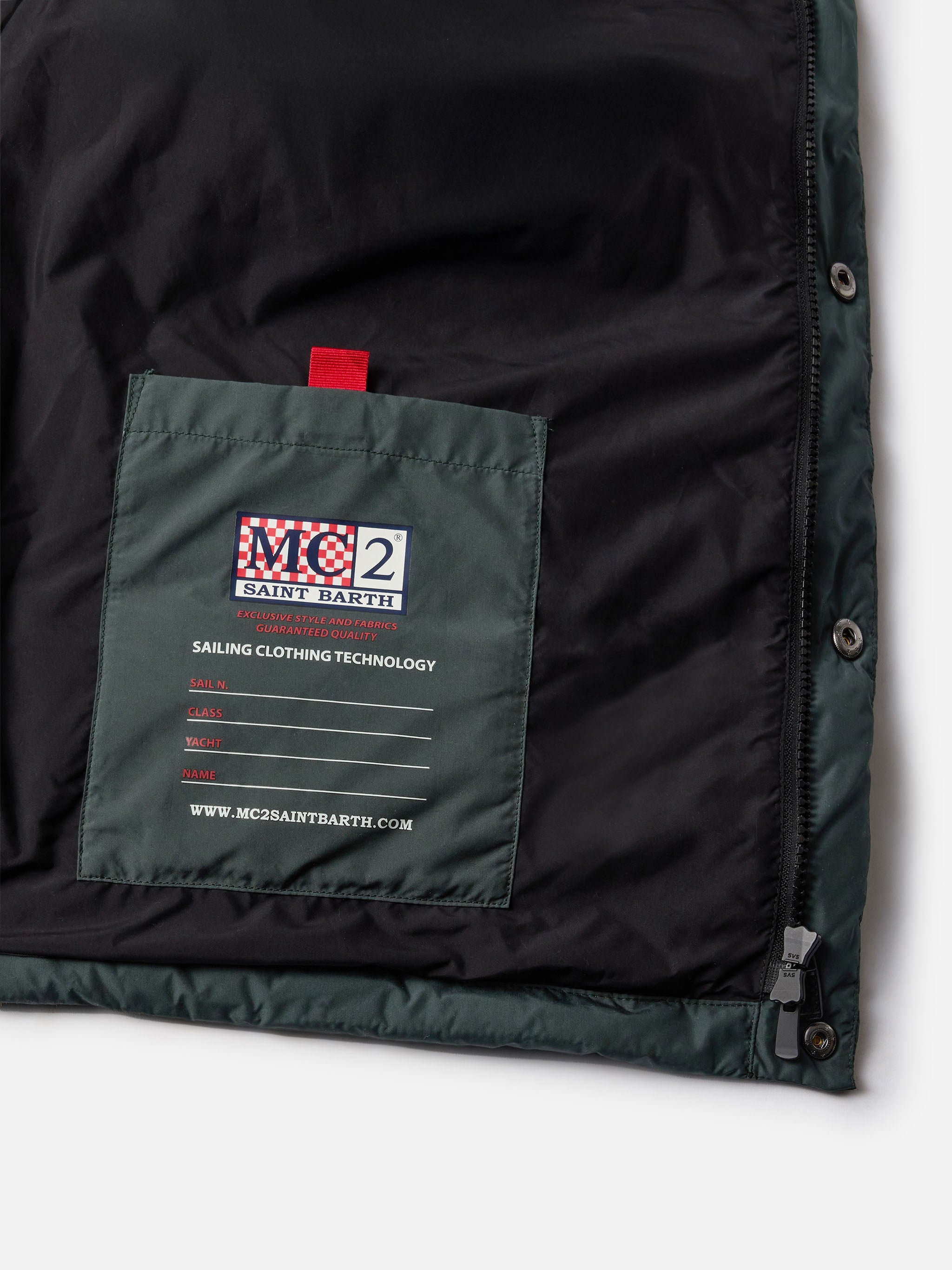 Man Down Padded Green Vest With Pockets Jacket