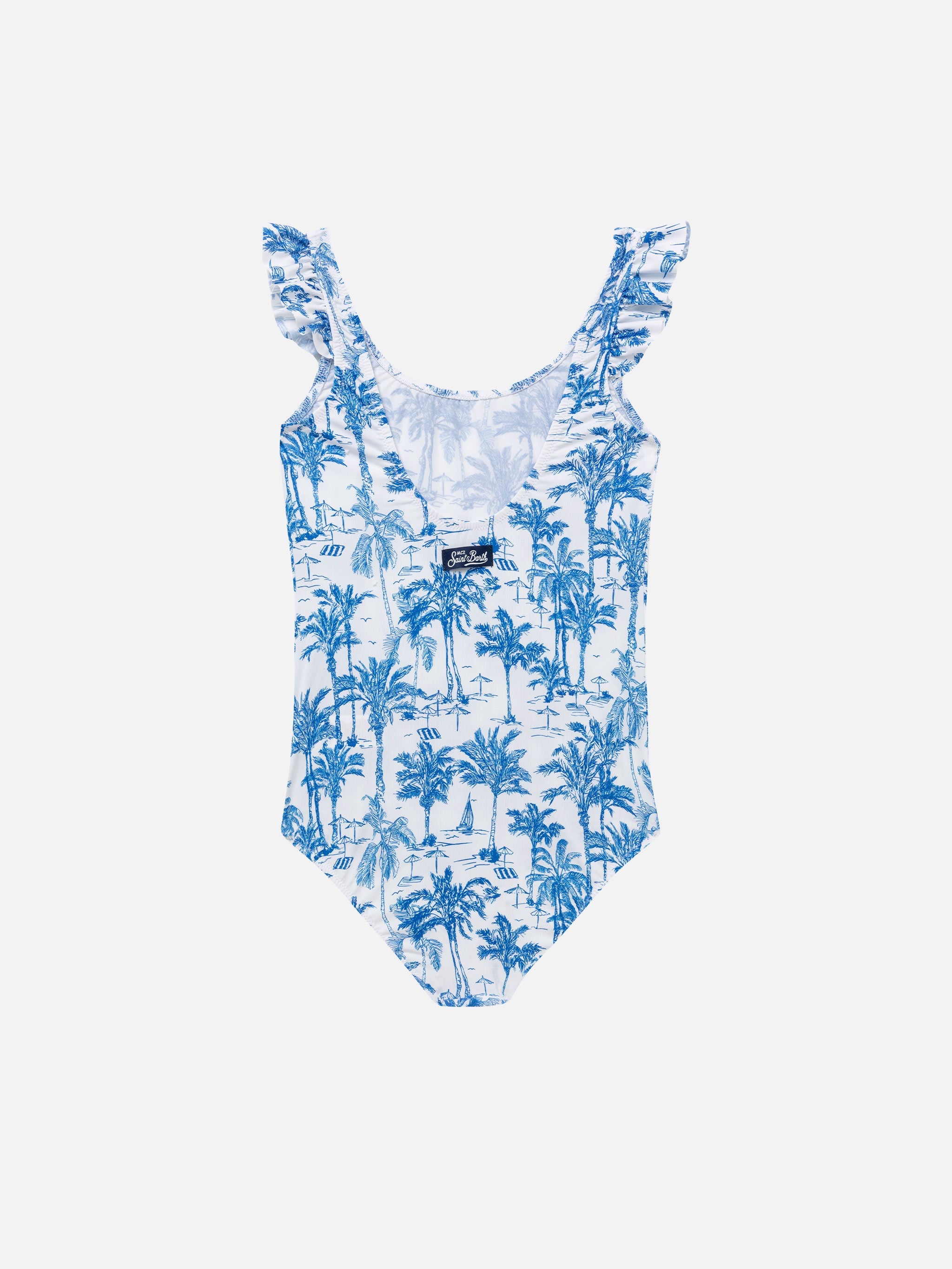 Tilda One-Piece Swimsuit With Ruffled Straps White One Piece
