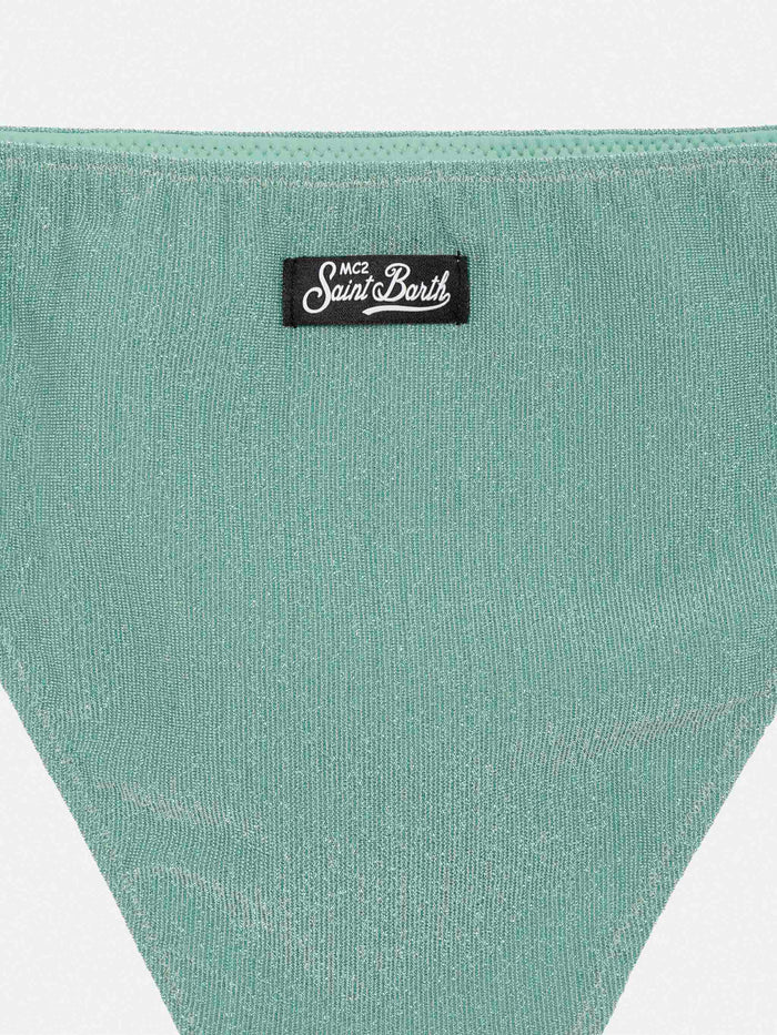 Tilly Lurex Bikini With Smocked Point Embroidery Green