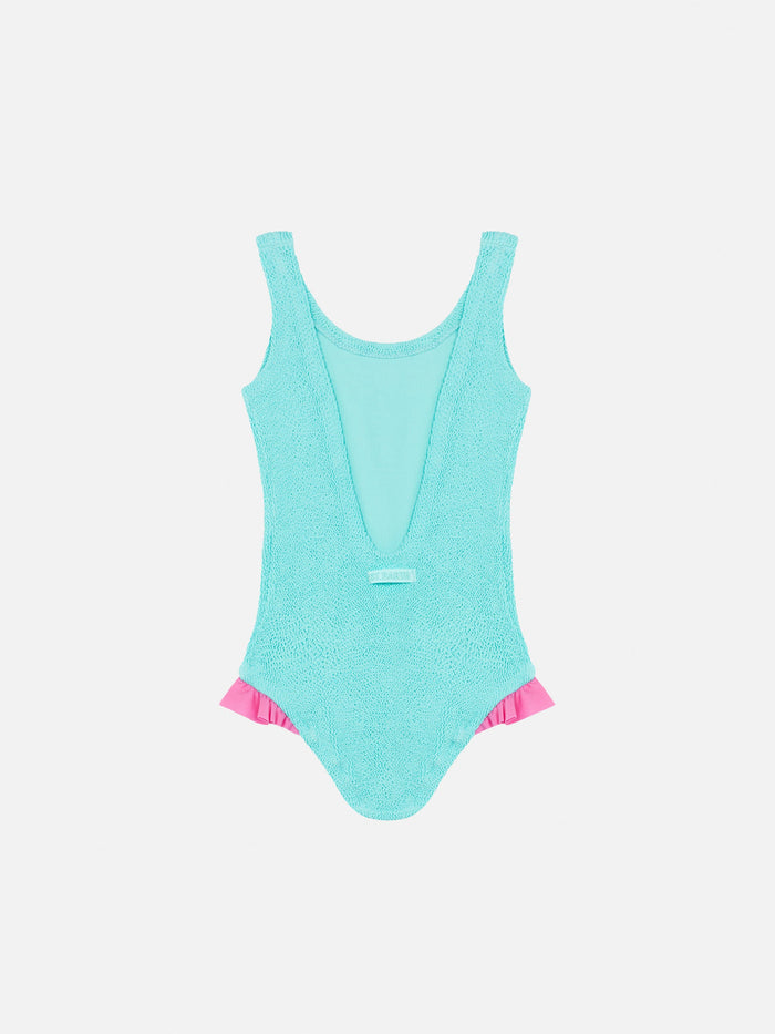 Tiana Water Green Crinckle One-Piece Swimsuit __single__ One Piece