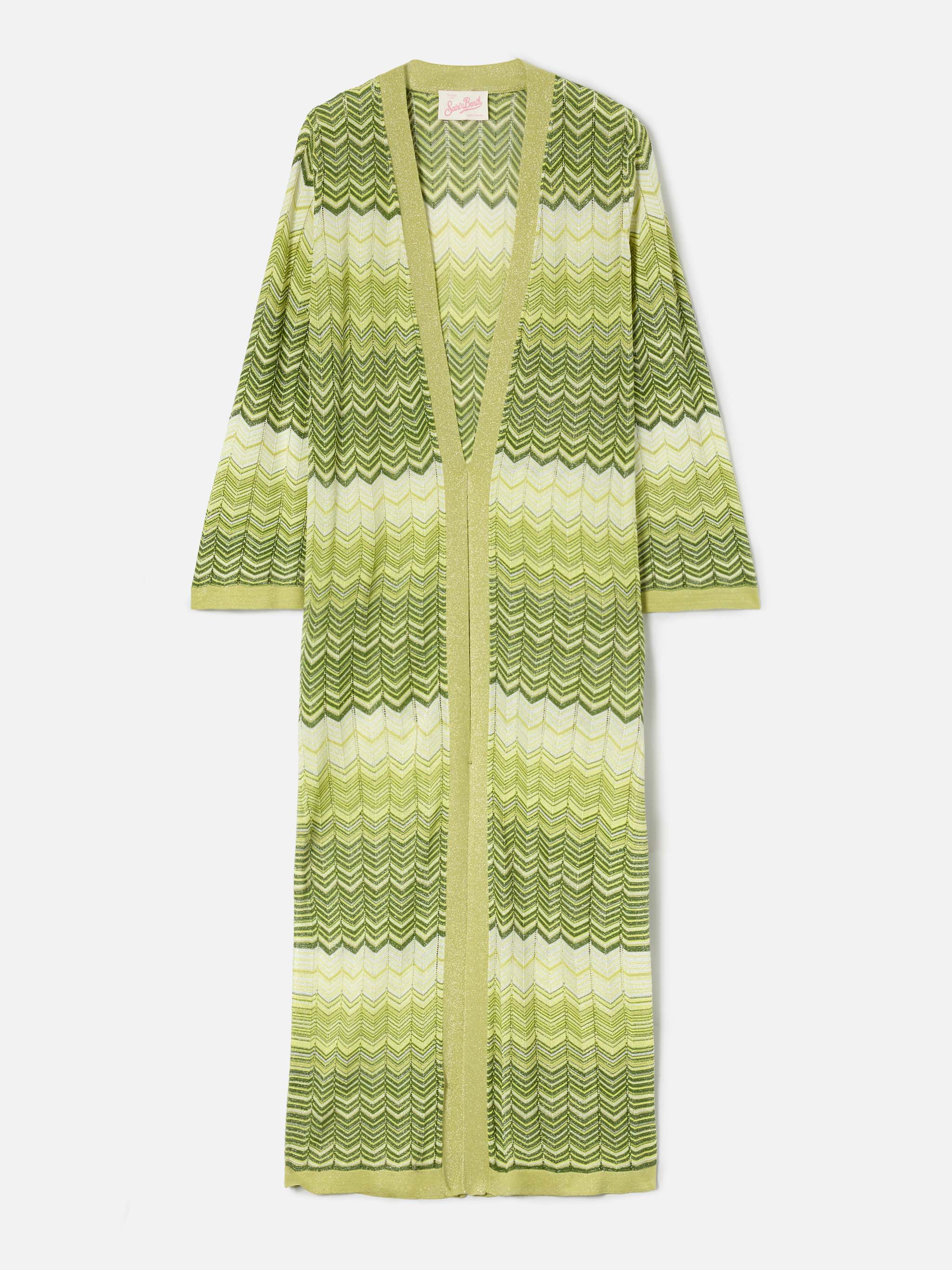 Green Tonia Long Cardigan Knit