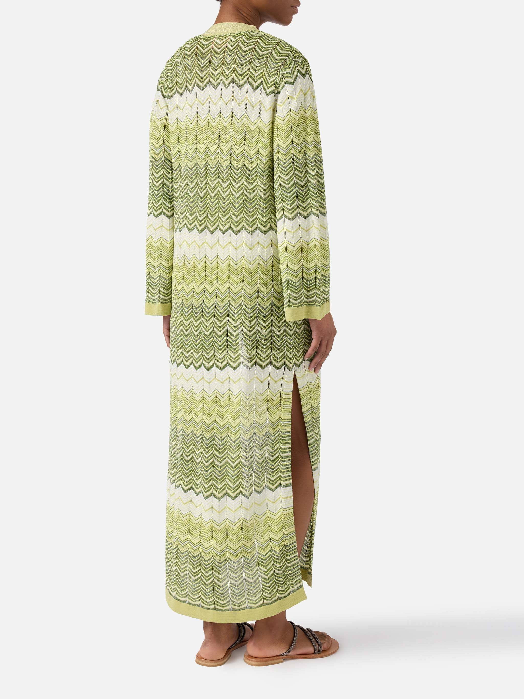 Green Tonia Long Cardigan Knit