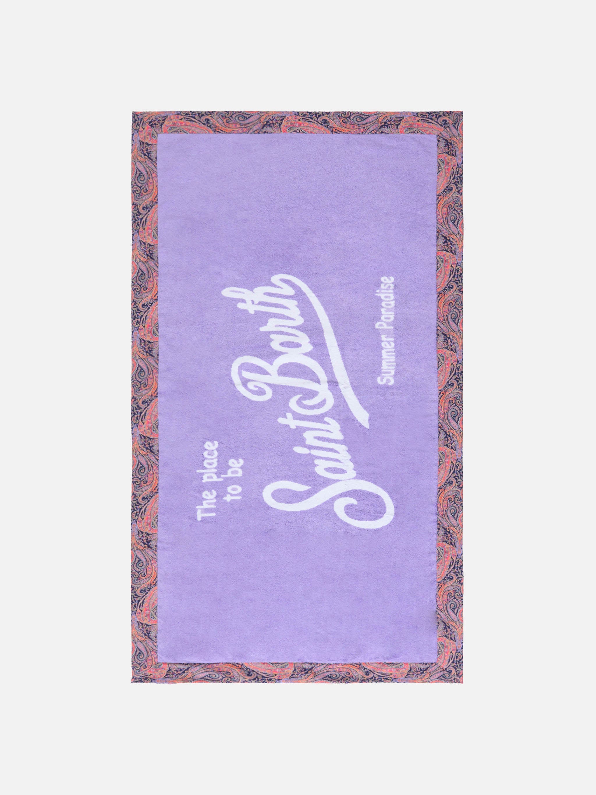 Lilac Towel With Paisley Frames | Made Liberty Fabric Pink