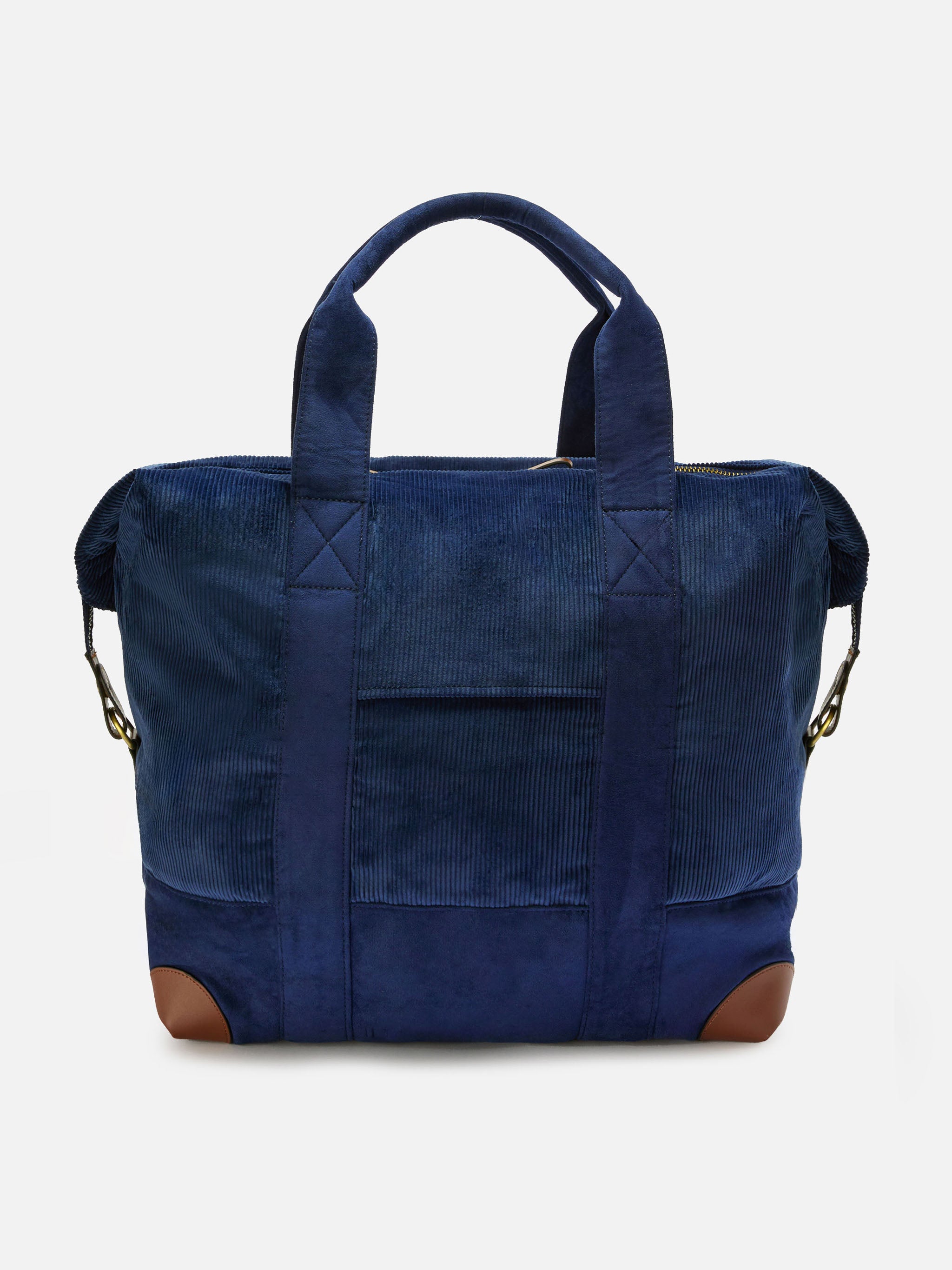 Travel Bag Corduroy Duffel Blue Velvet And Suede