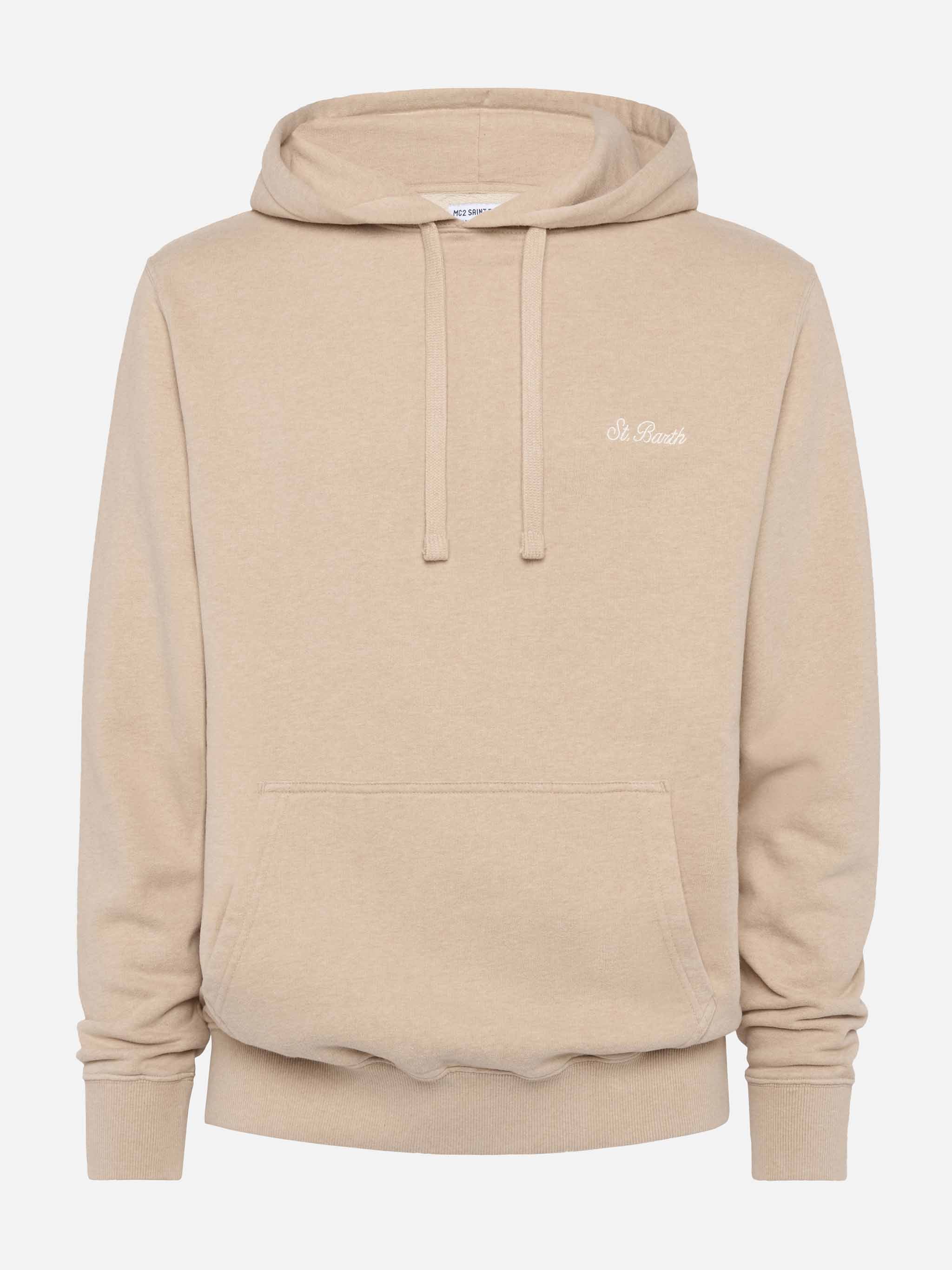 Mélange Beige Sweatshirt Tribeca With St. Barth Embroidery White