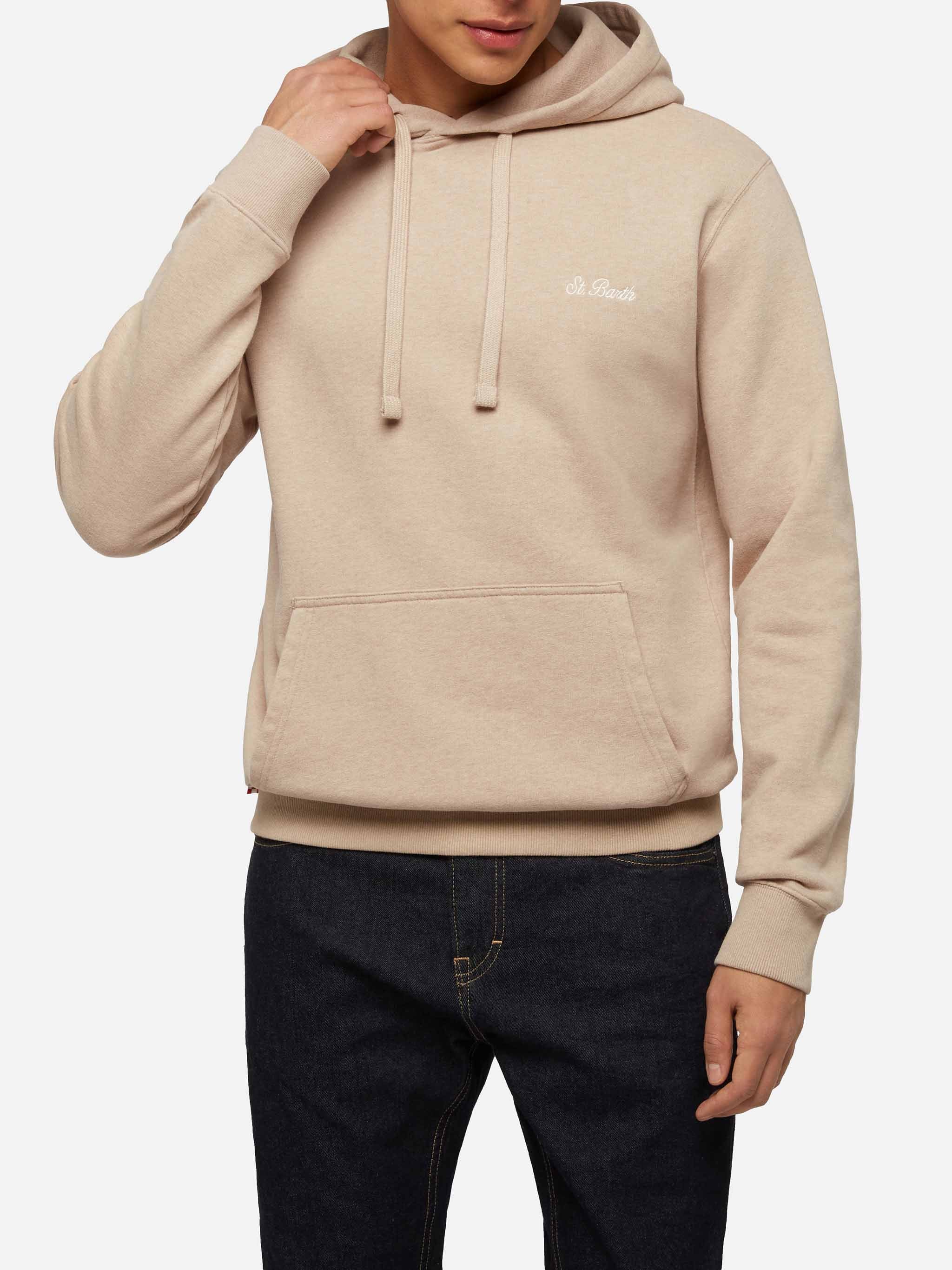 Mélange Beige Sweatshirt Tribeca With St. Barth Embroidery White