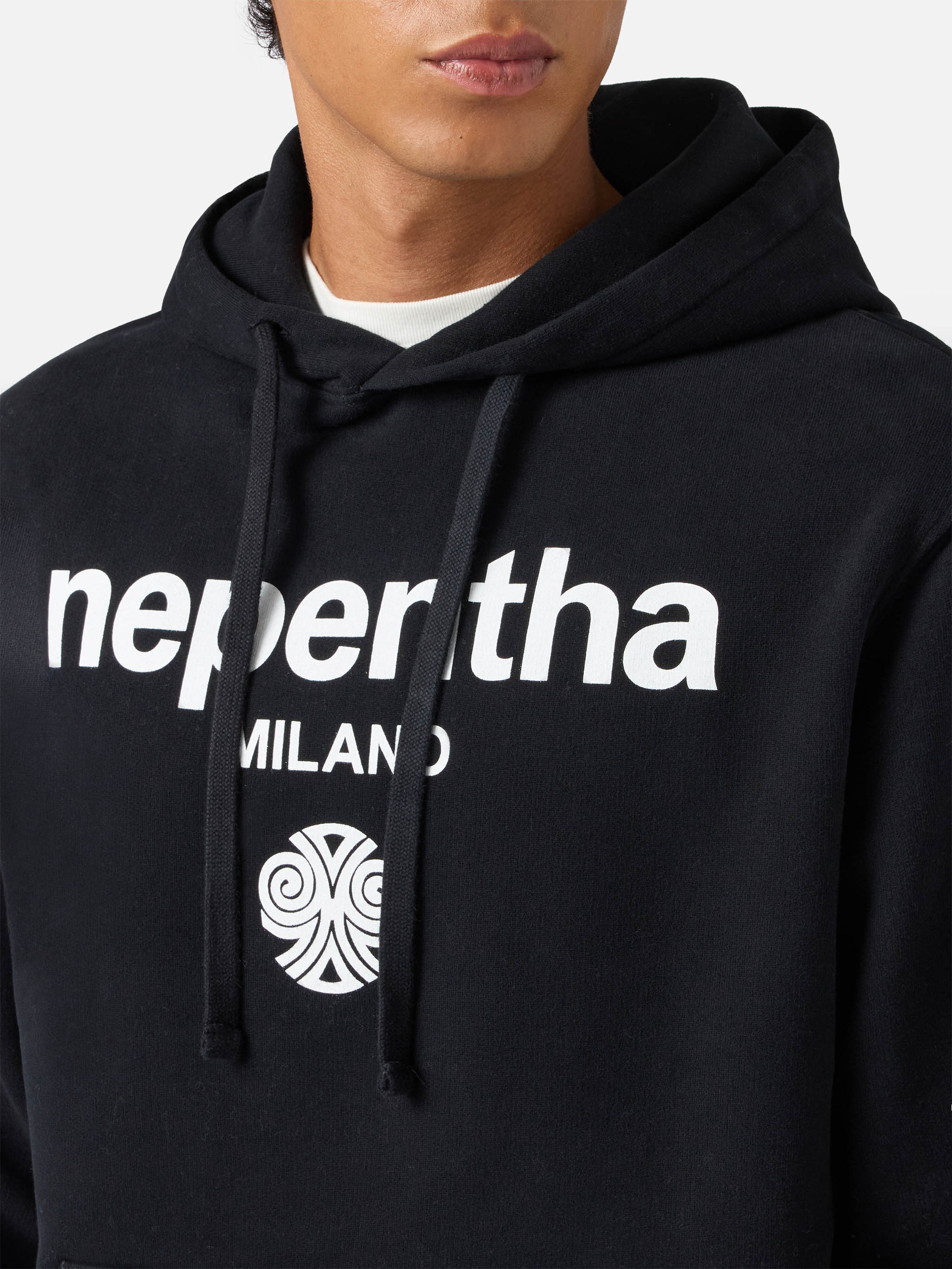 Tribeca Cotton Hoodie Black With Nepentha Print | Special Edition Sweatshirt