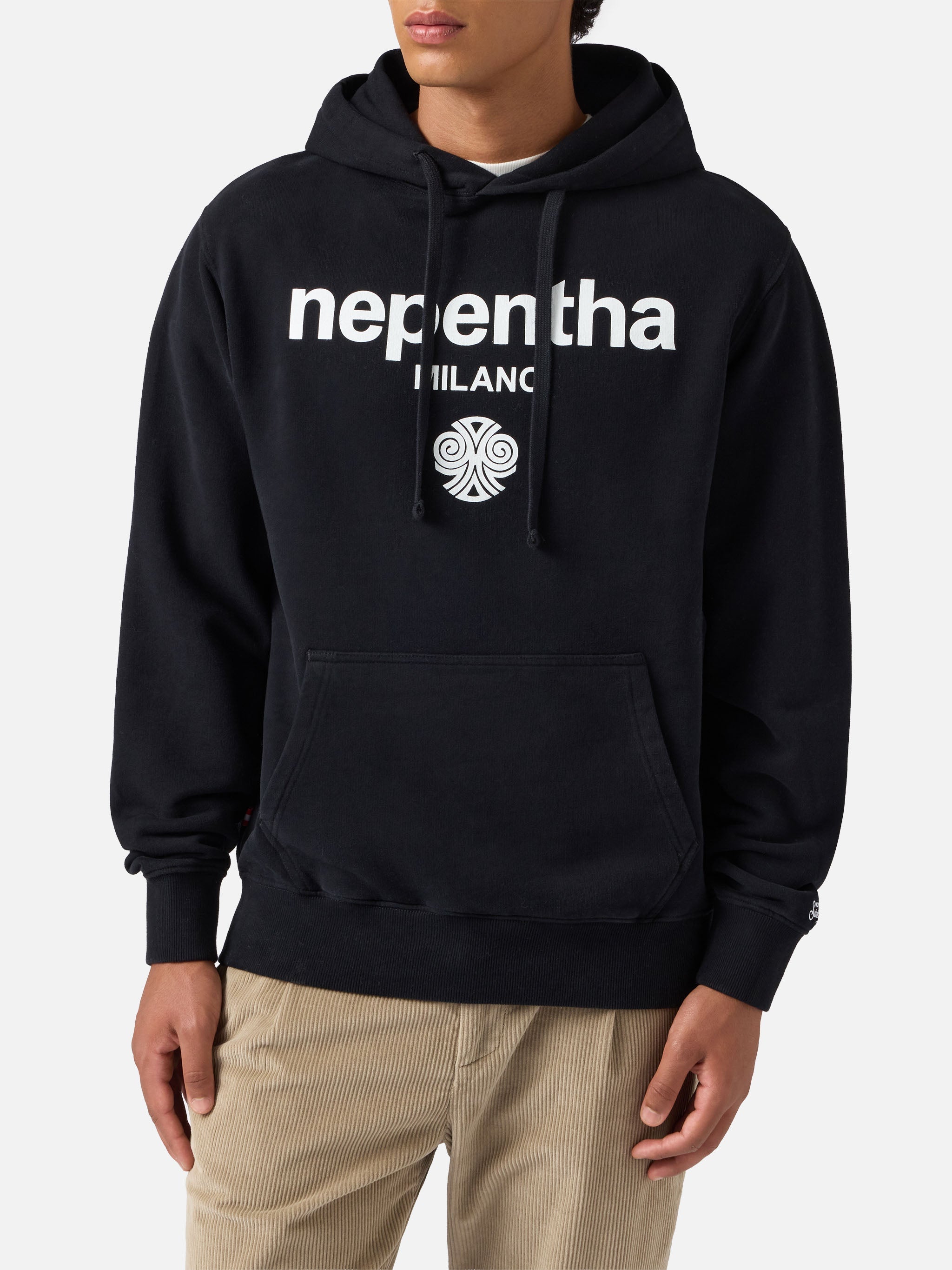 Tribeca Cotton Hoodie Black With Nepentha Print | Special Edition Sweatshirt