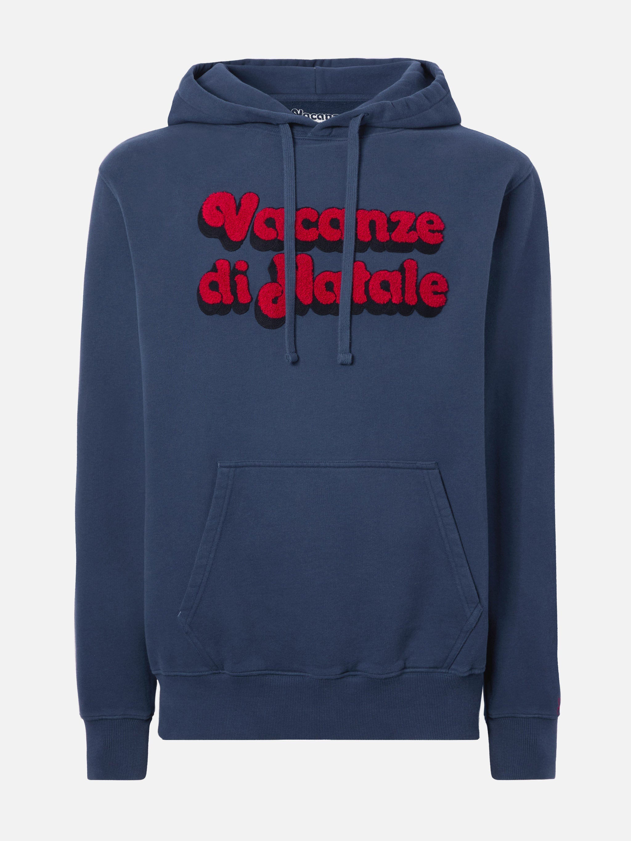 Tribeca Cotton Hoodie Blue With Vacanze Di Natale Embroidery | Special Edition Sweatshirt