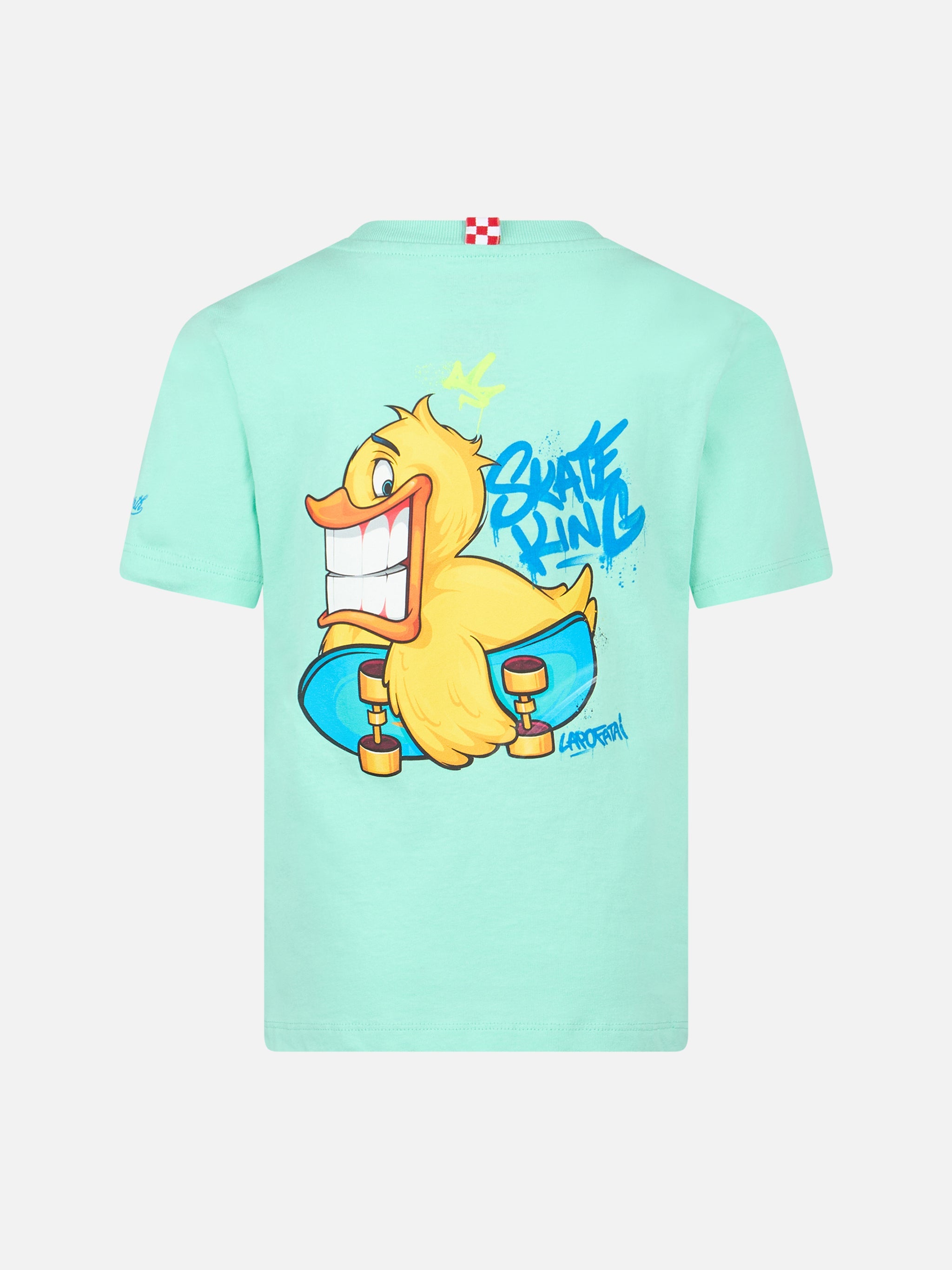 Boy Cotton T-Shirt With Cryptopuppets Ducky Print | Special Edition Green