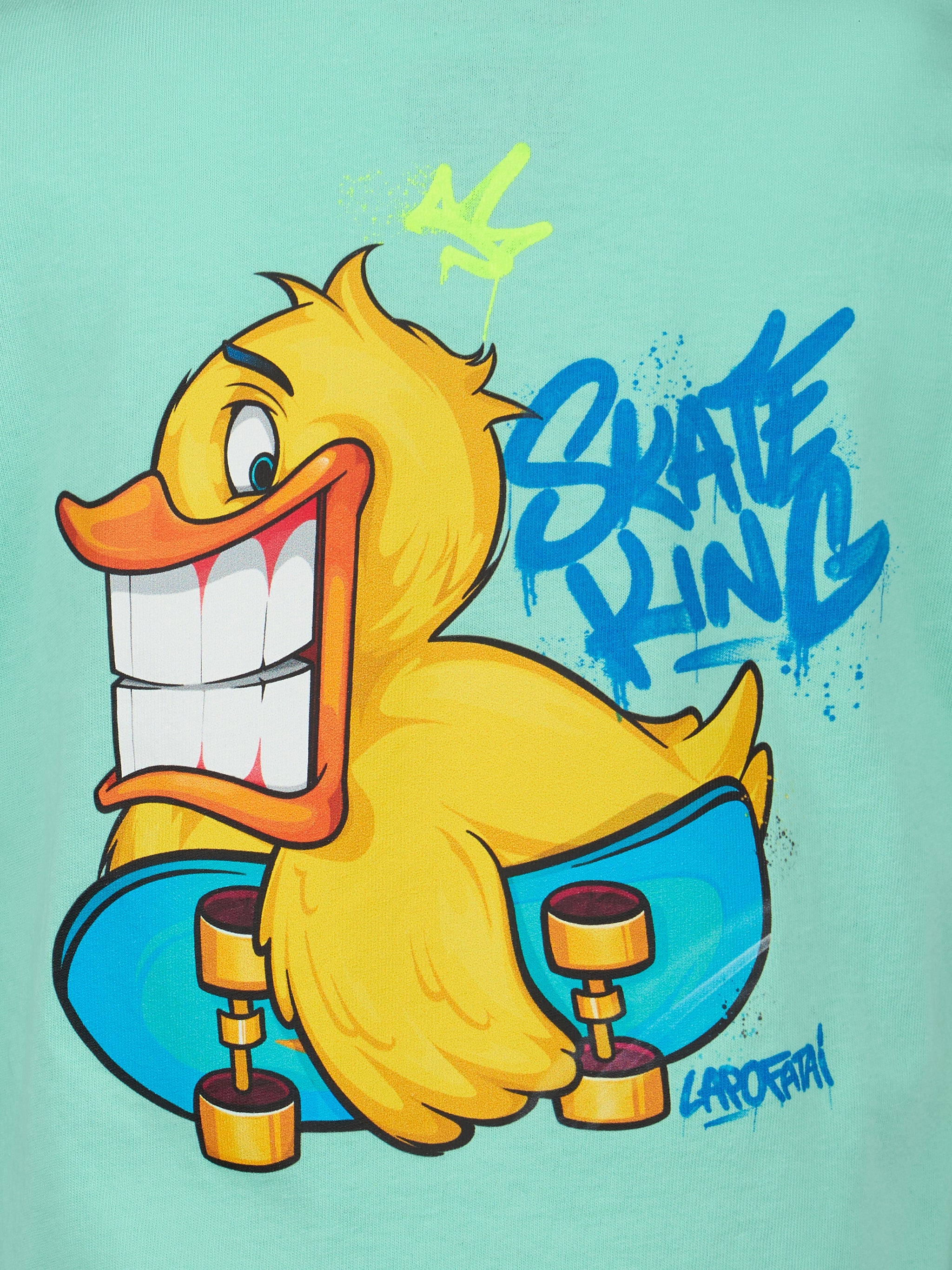 Boy Cotton T-Shirt With Cryptopuppets Ducky Print | Special Edition Green