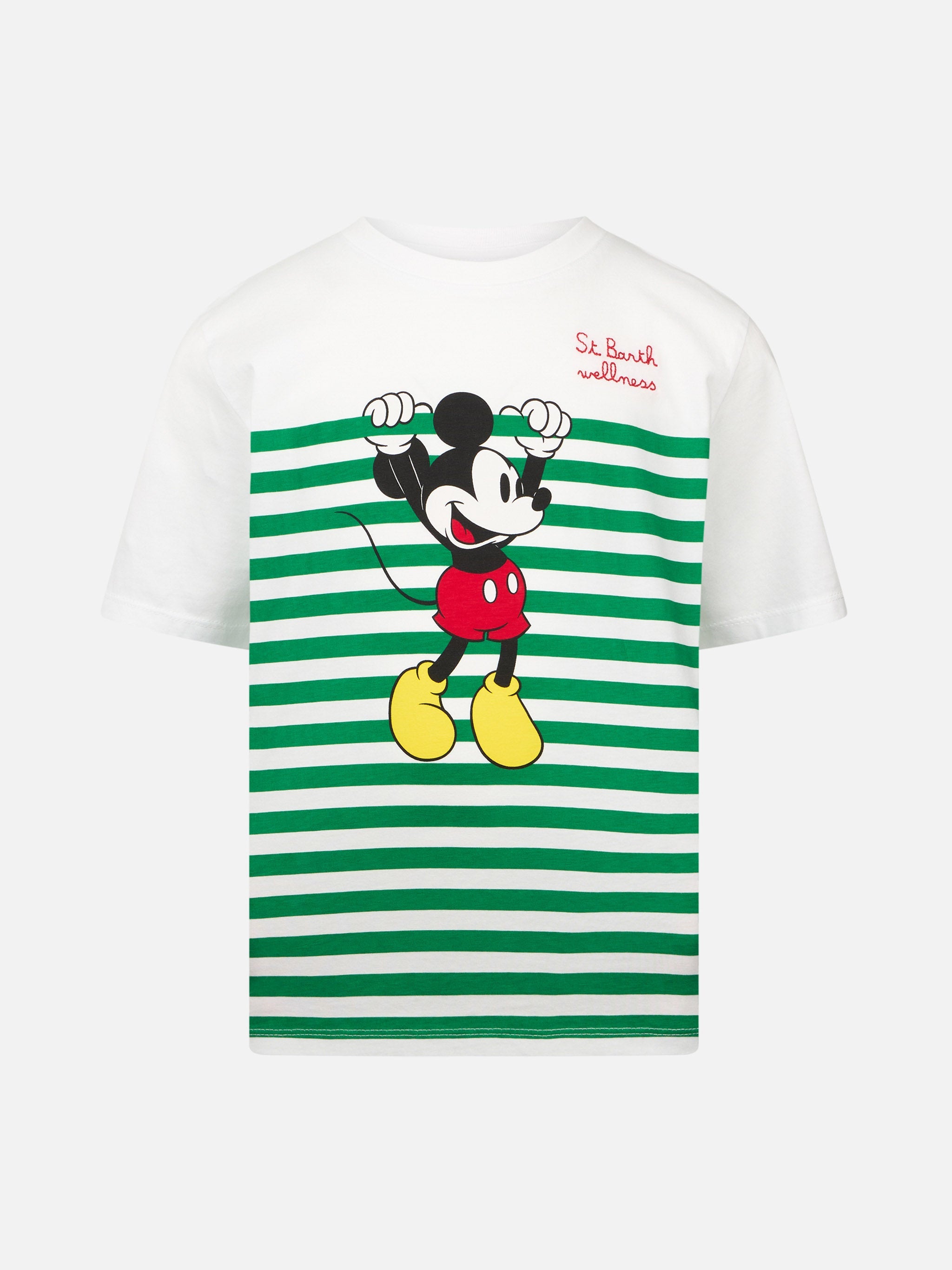 Boy Cotton T-Shirt With Mickey Mouse Print And Embroidery | Disney Special Edition White