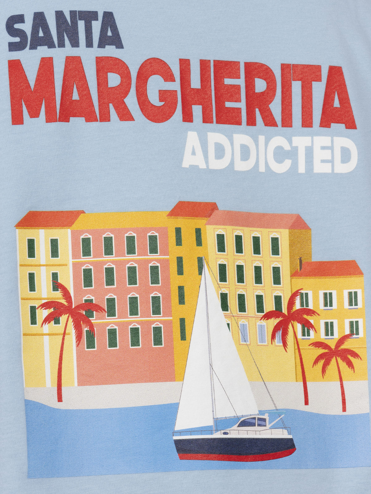 Boy Cotton T-Shirt With Santa Margherita Addicted Postcard Print Sky