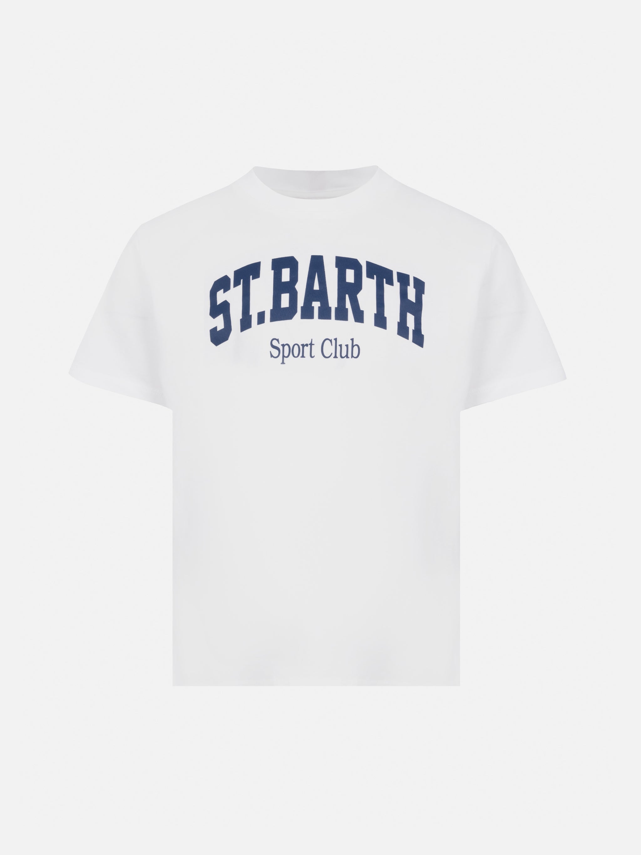Cotton T-Shirt With St. Barth Sport Club Print White